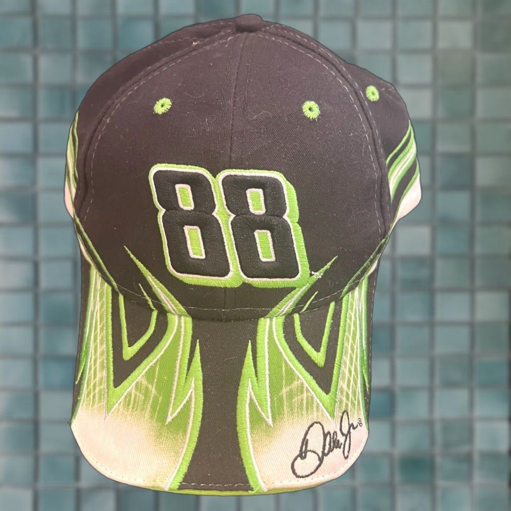 Vintage Dale Jr 88 AMP Energy Racing NASCAR Hat Adult One Size Black Green Trucker Hat Mens Size ONE SIZE - 1 Thumbnail