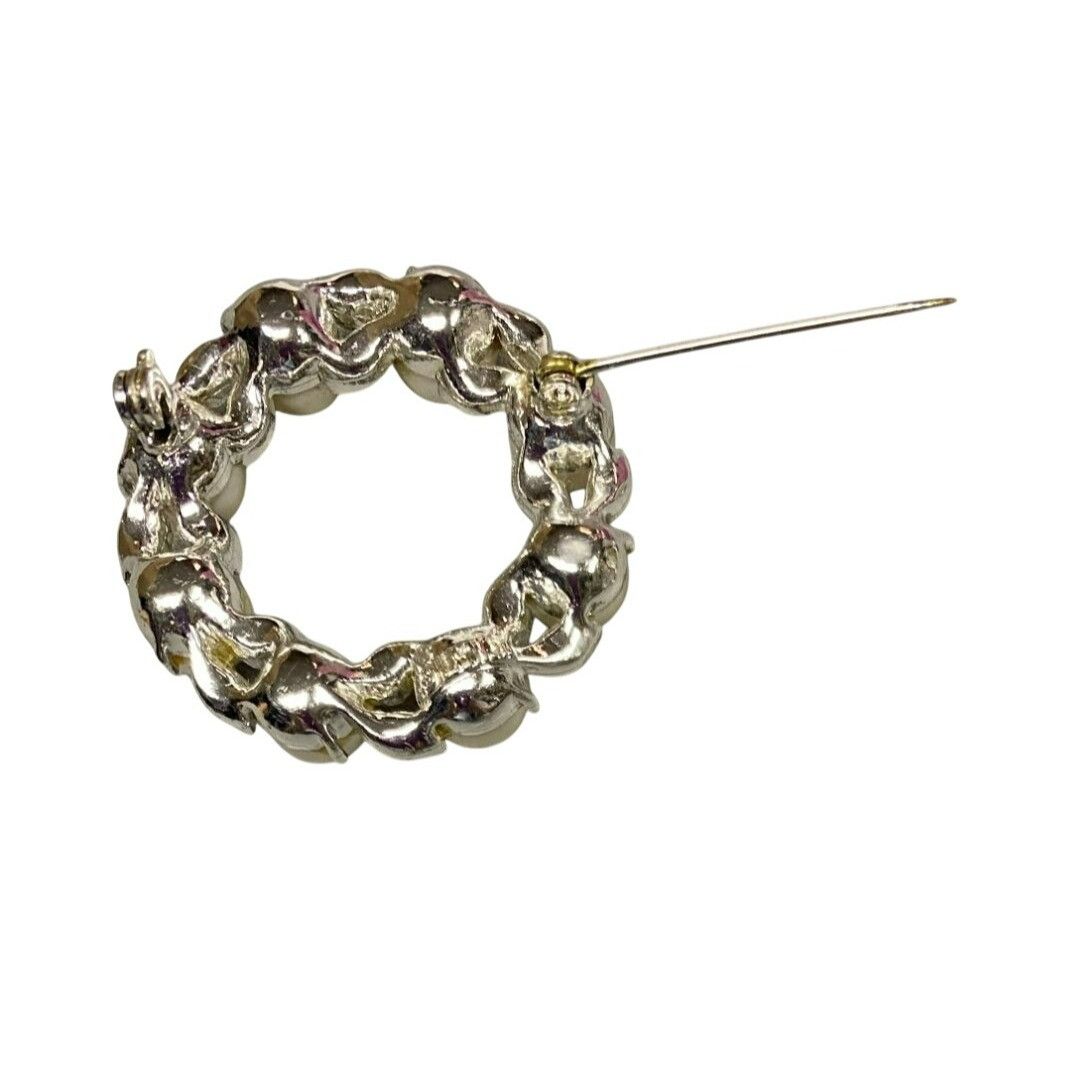 Other Vintage Signed Lisner Faux Pearl & Rhinestone Circle Brooch Size ONE SIZE - 4 Thumbnail