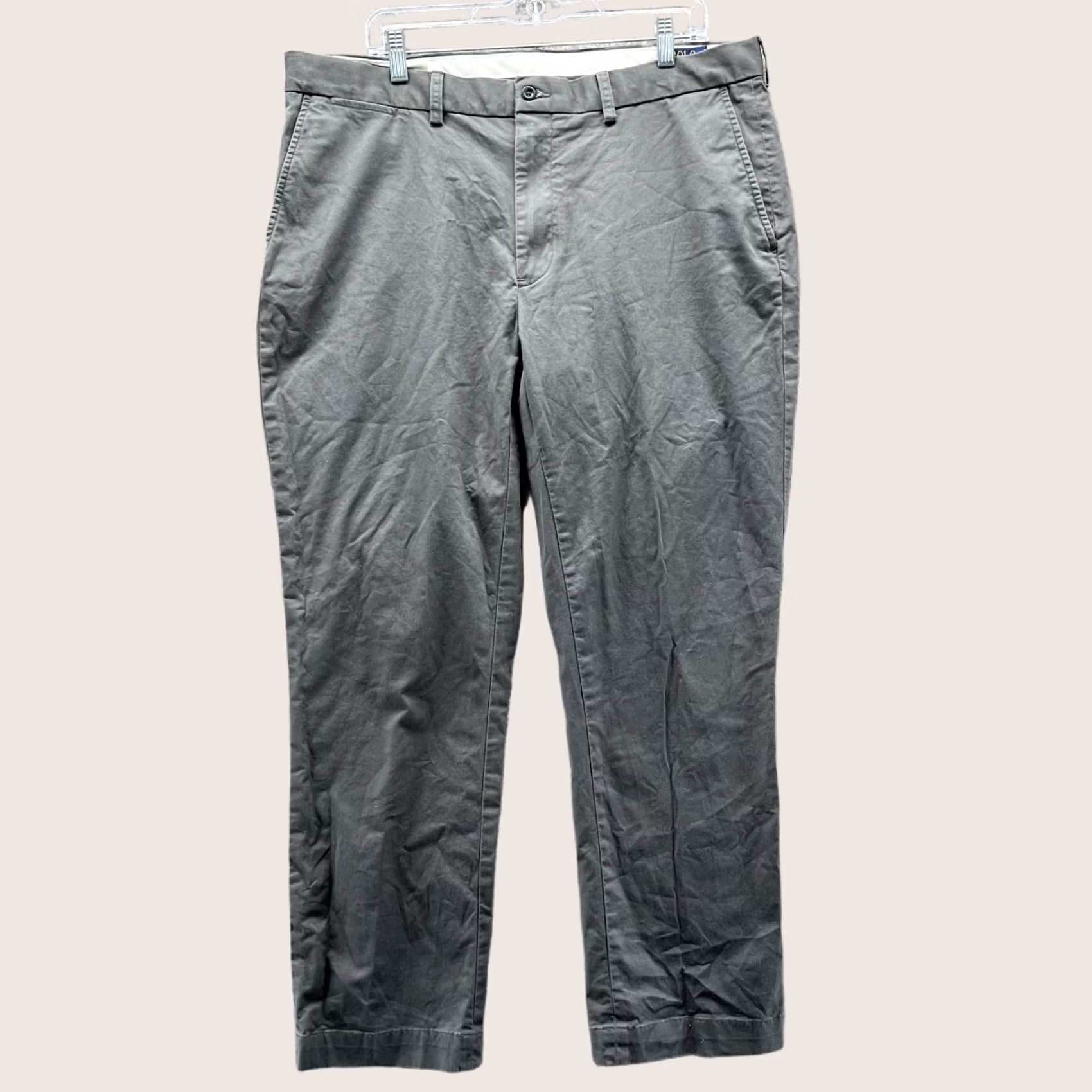Polo Ralph Lauren Polo Ralph Lauren Pants Men 38x32 Gray Chino Flat Front Stretch Classic Size US M / EU 48-50 / 2 - 1 Thumbnail