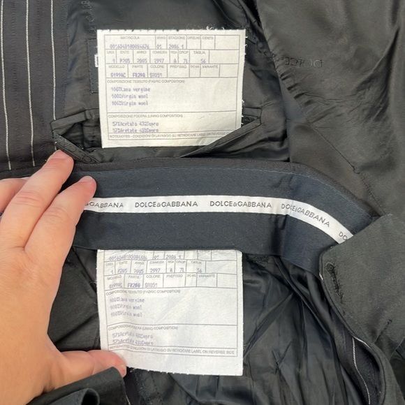 Dolce & Gabbana Dolce and Gabbana Pinstripe Virgin Wool 2 Pc 2 Button Suit s Size 46L - 11 Thumbnail