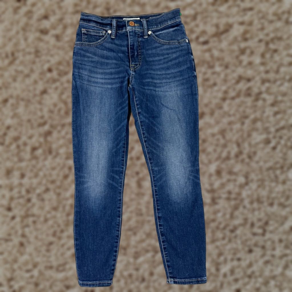 Vintage Ava Women's Blue Denim Jeans 2 Mid Rise Cropped 23x23 Cotton Blend 90s American Size 26" / US 2 / IT 38 - 1 Thumbnail