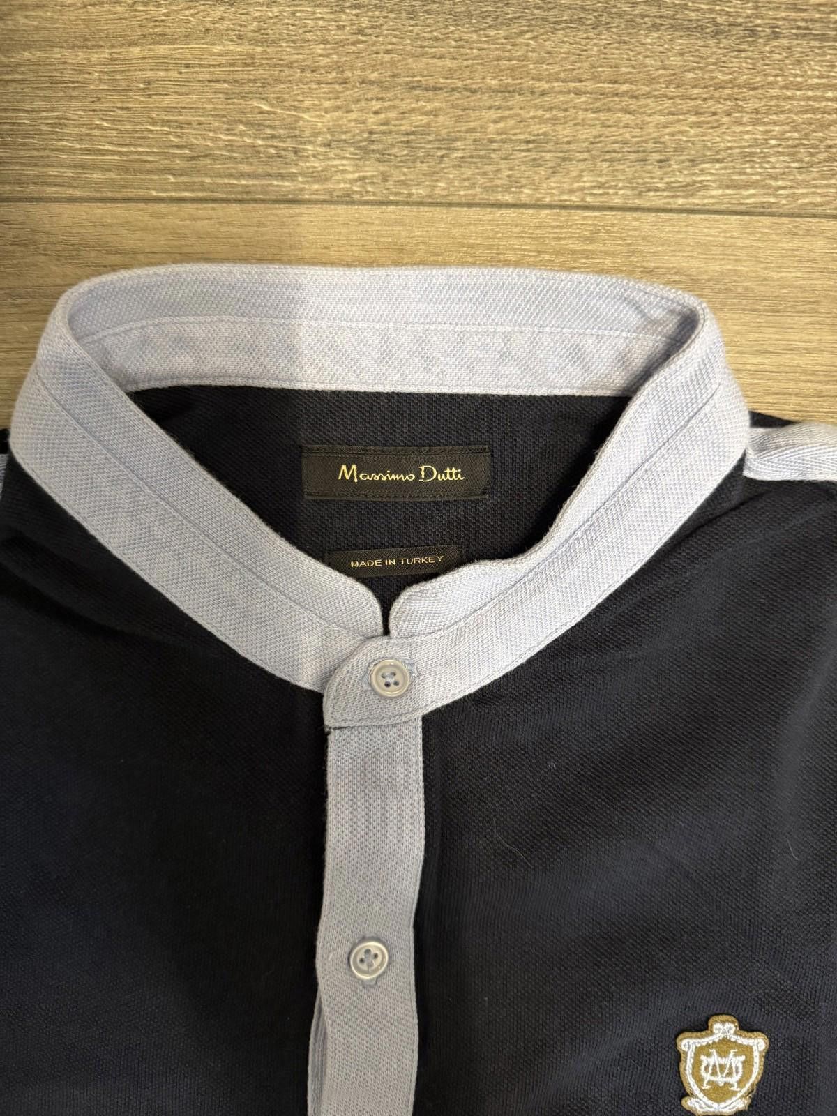 Massimo Dutti Massimo Dutti Men's Navy Short Sleeve Collar Button Polo Size US XL / EU 56 / 4 - 3 Thumbnail