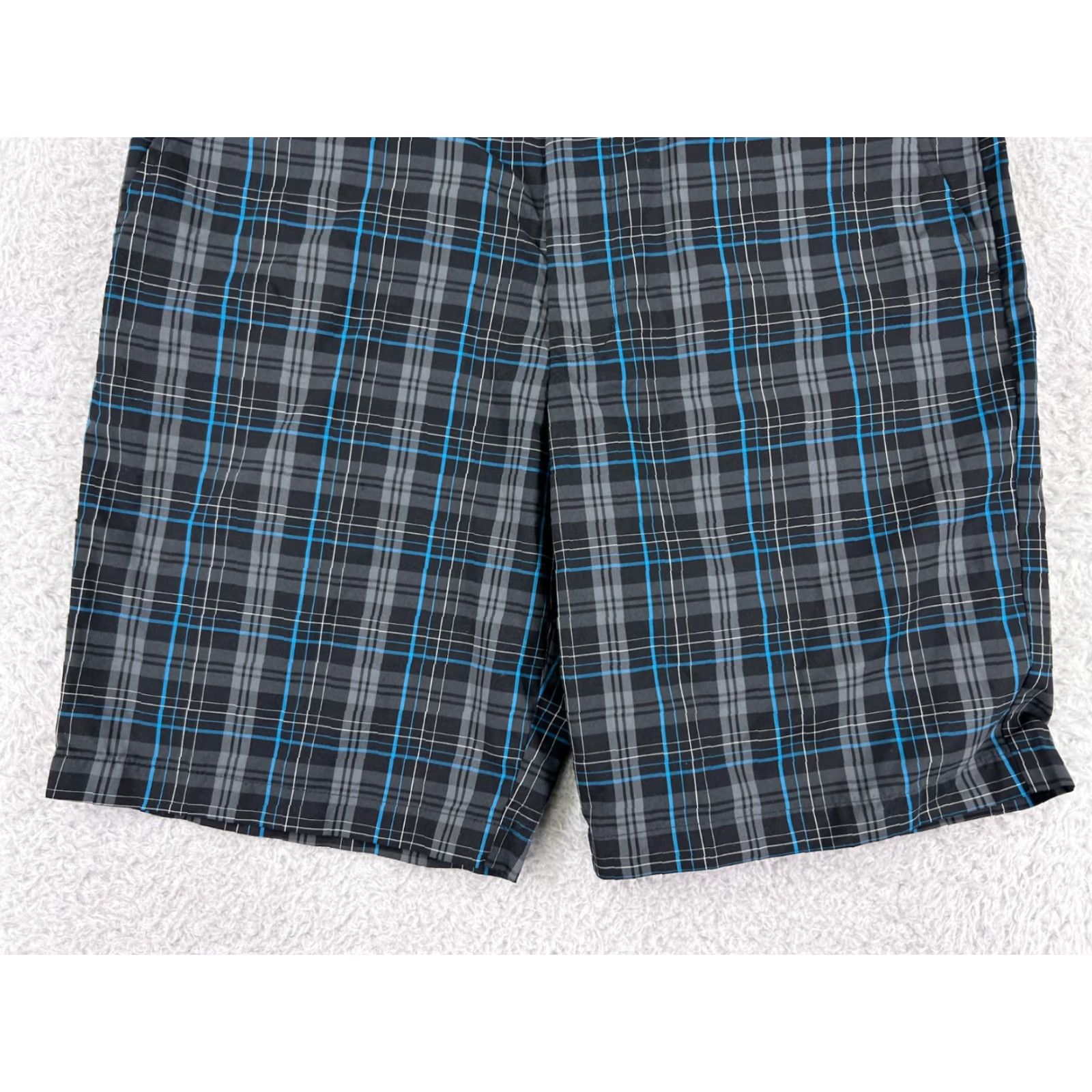 Hogan Ben Hogan Mens Blue Gray Plaid Shorts 34 Polyester Golf Sportswear Chino Casual Travel Workwear American Outdoor Golf Size US 34 / EU 50 - 5 Thumbnail
