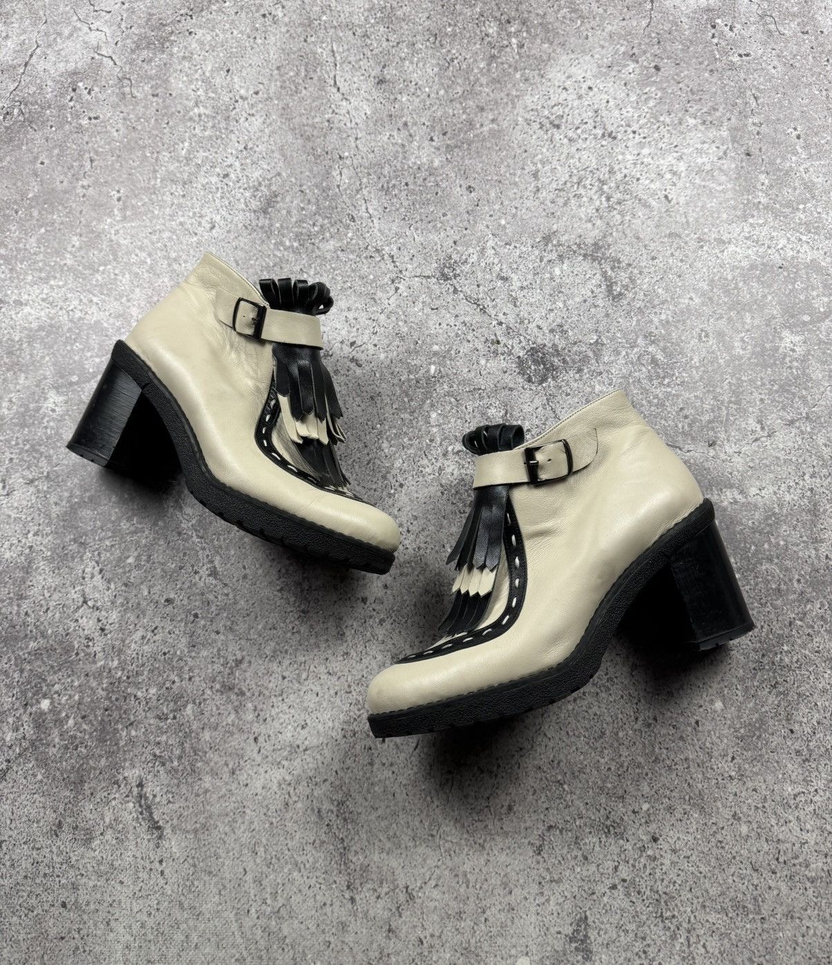 Japanese Brand Vintage Rick Owen’s Style Y2K Leather Fridge Heels Boots 00s Size US 8 / IT 38 - 18 Thumbnail
