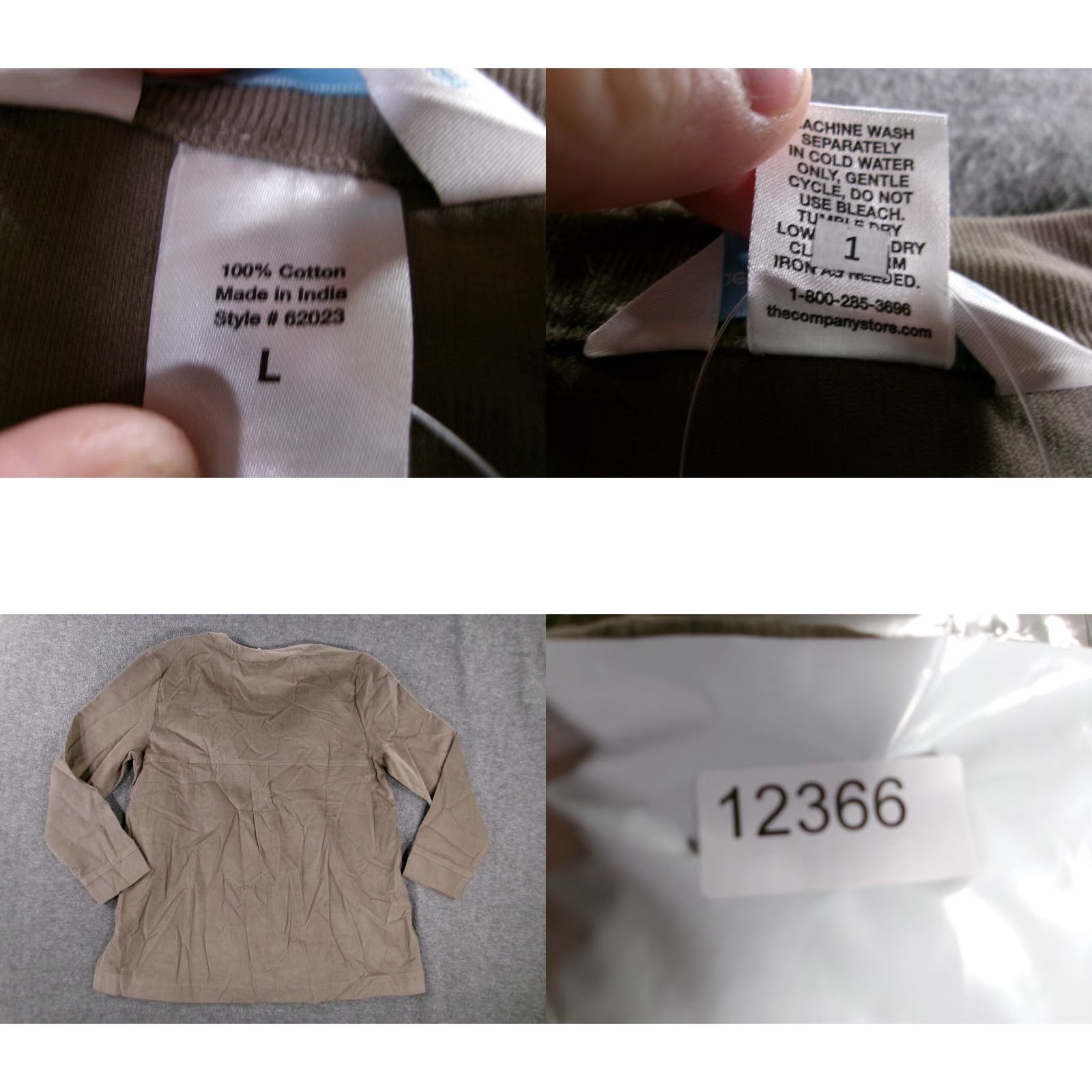 Vintage VINTAGE The Company Store Women Blouse Tunic Long Sleeve V-Neck Casual Solid Regular Size L Brown Cotton 90s Classic Preppy Size L / US 10 / IT 46 - 8 Thumbnail
