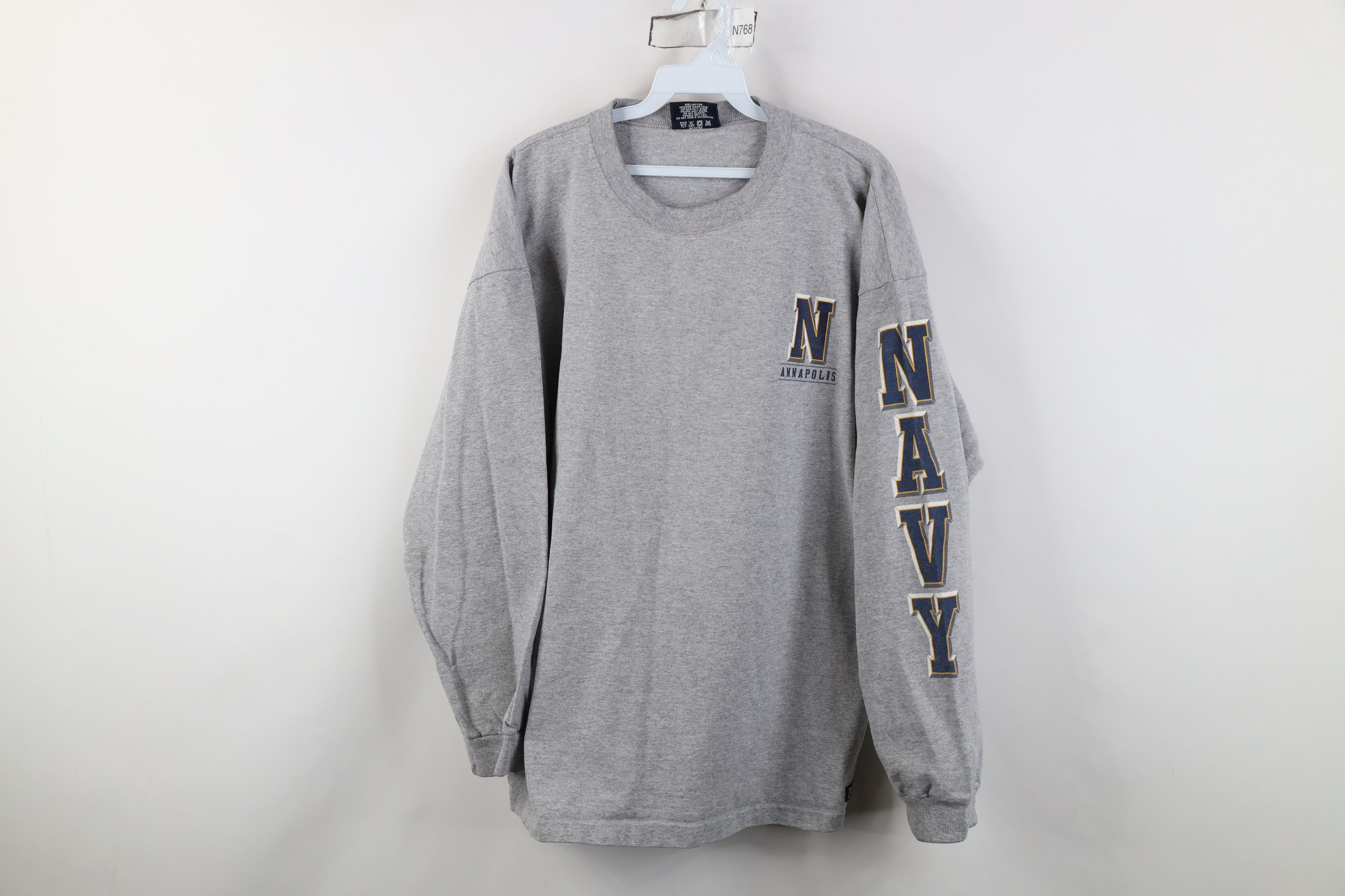 Vintage Vintage 90s United States Naval Academy Long Sleeve T-Shirt Size US XL / EU 56 / 4 - 1 Thumbnail
