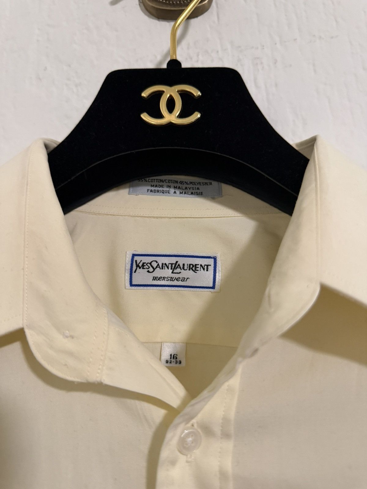 Yves Saint Laurent Vintage YSL mens button down formal shirt Size US XL / EU 56 / 4 - 2 Thumbnail