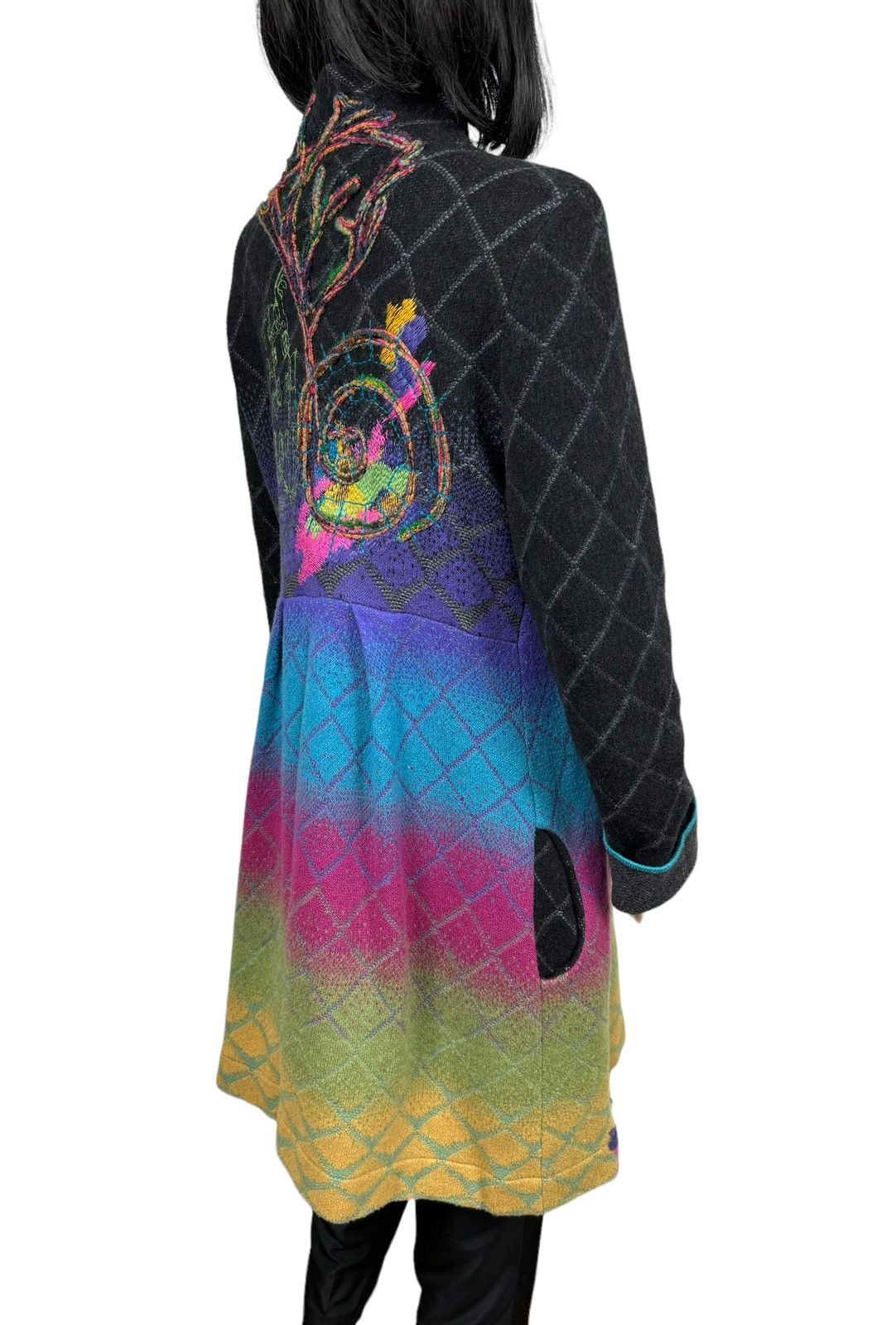 Designer Ivko Woman Wool Knit Coat Multicolor Embroidered size M Size M / US 6-8 / IT 42-44 - 12 Thumbnail