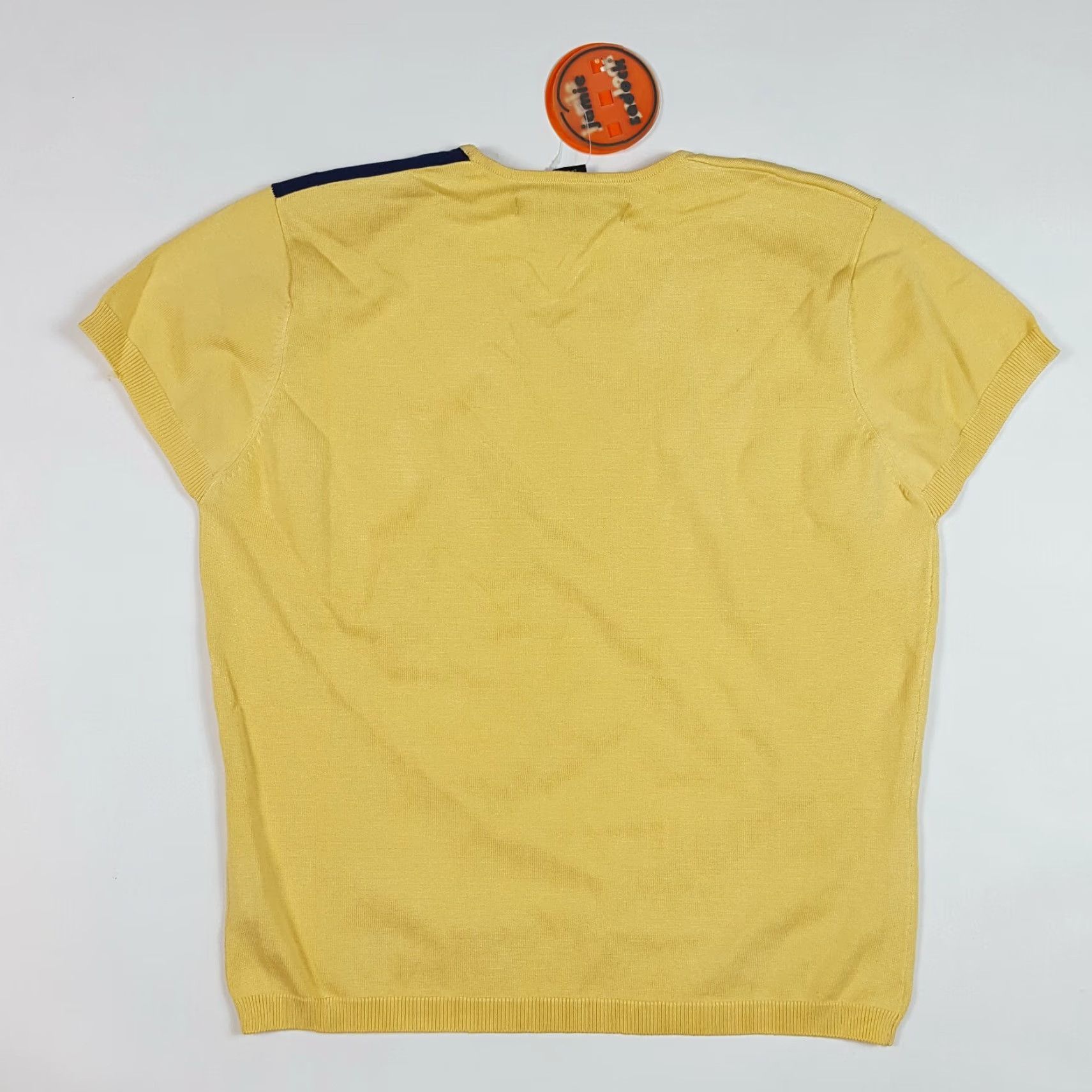 Vintage Jamie Sadock Yellow Silk Knit Women's Medium Short Sleeve Golf Outdoor Shirt Top Size M / US 6-8 / IT 42-44 - 6 Thumbnail