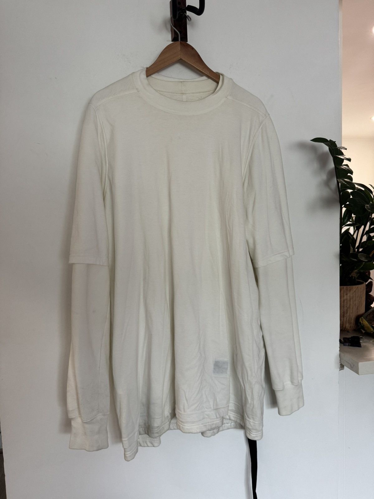 Rick Owens Milk Double layerd crewneck Jumbo Size US L / EU 52-54 / 3 - 1 Thumbnail