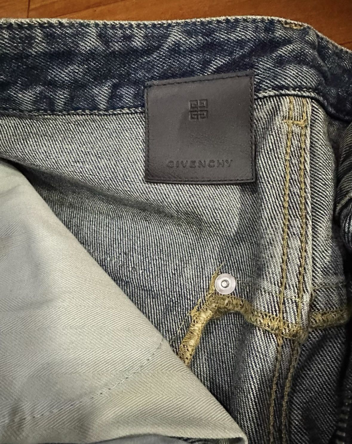 Givenchy Givenchy Givenchy Blue Distressed Wide Leg Denim Pants -25 Size US 26 / EU 42 - 2 Thumbnail