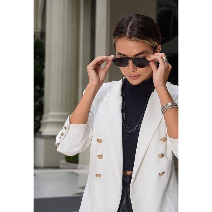 Fendi Fendi FE40072U-Y 01A Sunglasses Black Aviator Frame Size ONE SIZE - 7 Thumbnail