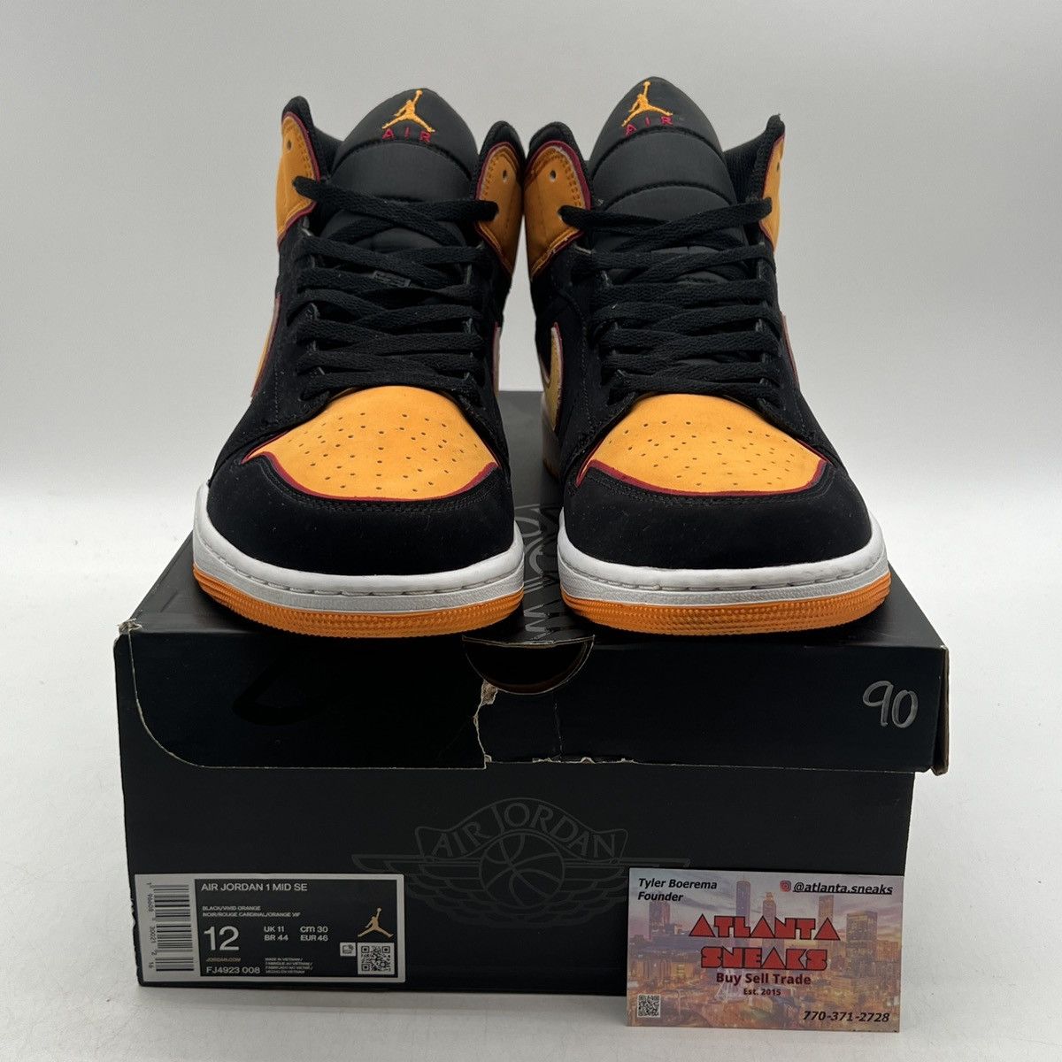 Jordan Brand Air Jordan 1 mid vivid orange Size US 12 / EU 45 - 2 Thumbnail