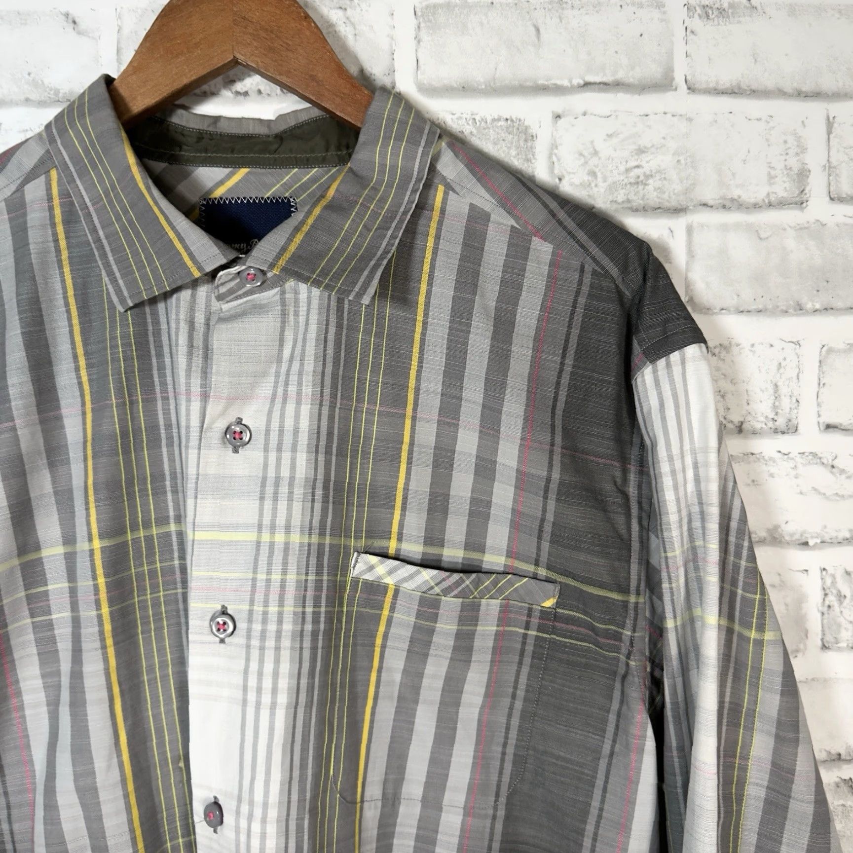 Tommy Bahama Tommy Bahama Shirt Plaid Button-Down Long Sleeve 100% Cotton Gray Mens Size L Size US L / EU 52-54 / 3 - 2 Thumbnail