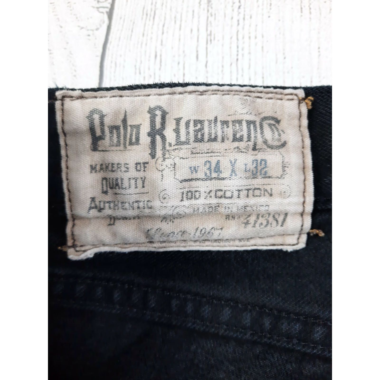 Polo Ralph Lauren Polo Ralph Lauren Jeans Mens 34X32 Black Cotton 100% Cotton Straight Regular Denim M2M Size US S / EU 44-46 / 1 - 3 Thumbnail