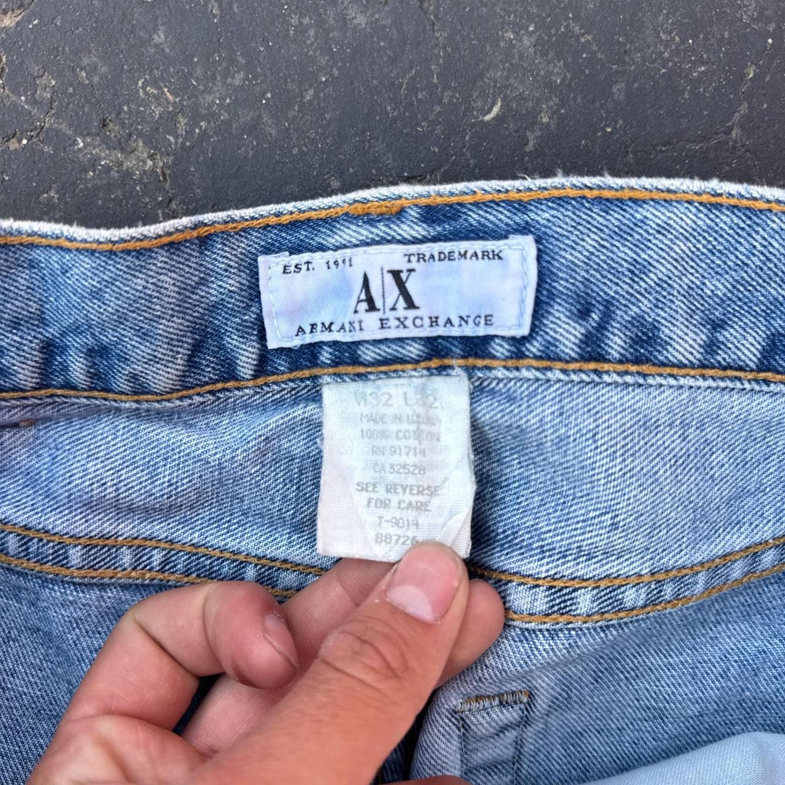 Armani Exchange Vintage 90s Men’s Armani Exchange Light Wash Jeans – 32x32 Size US 32 / EU 48 - 6 Thumbnail