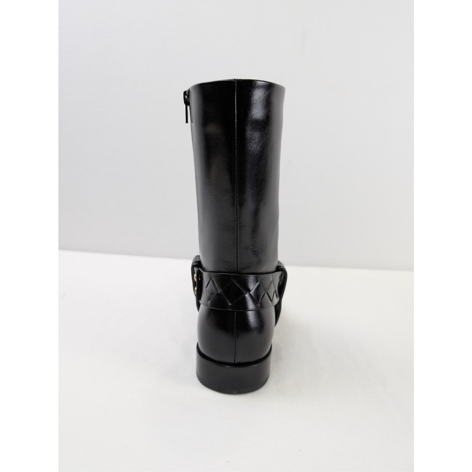 Bottega Veneta o1rshd1 Intrecciato-Woven Harness-Style Ankle Strap Hi Boots Size US 12 / EU 45 - 13 Thumbnail