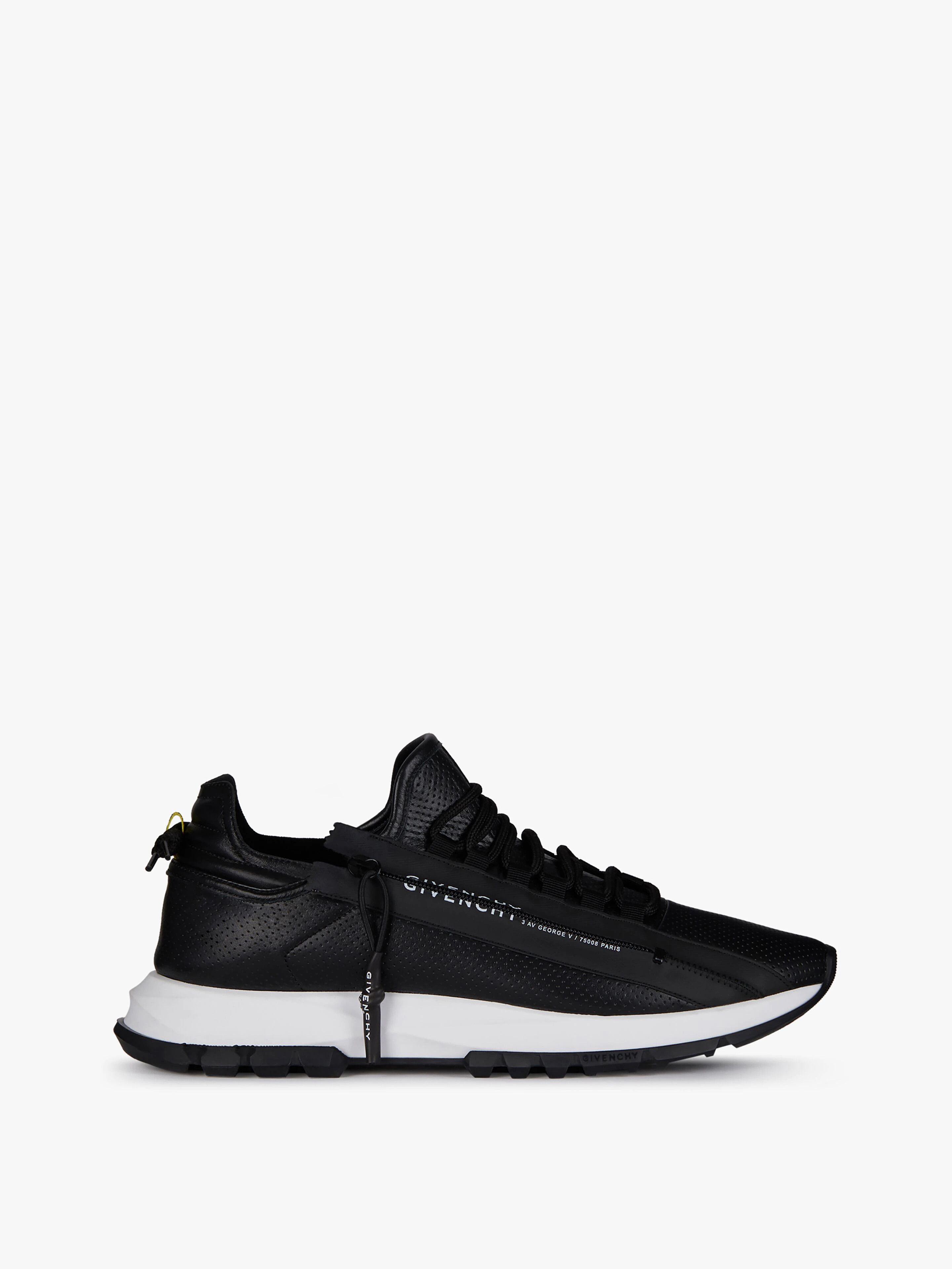 SPECTRE LOW RUNNERS Sneakers in Perforated Leather with Zip Black