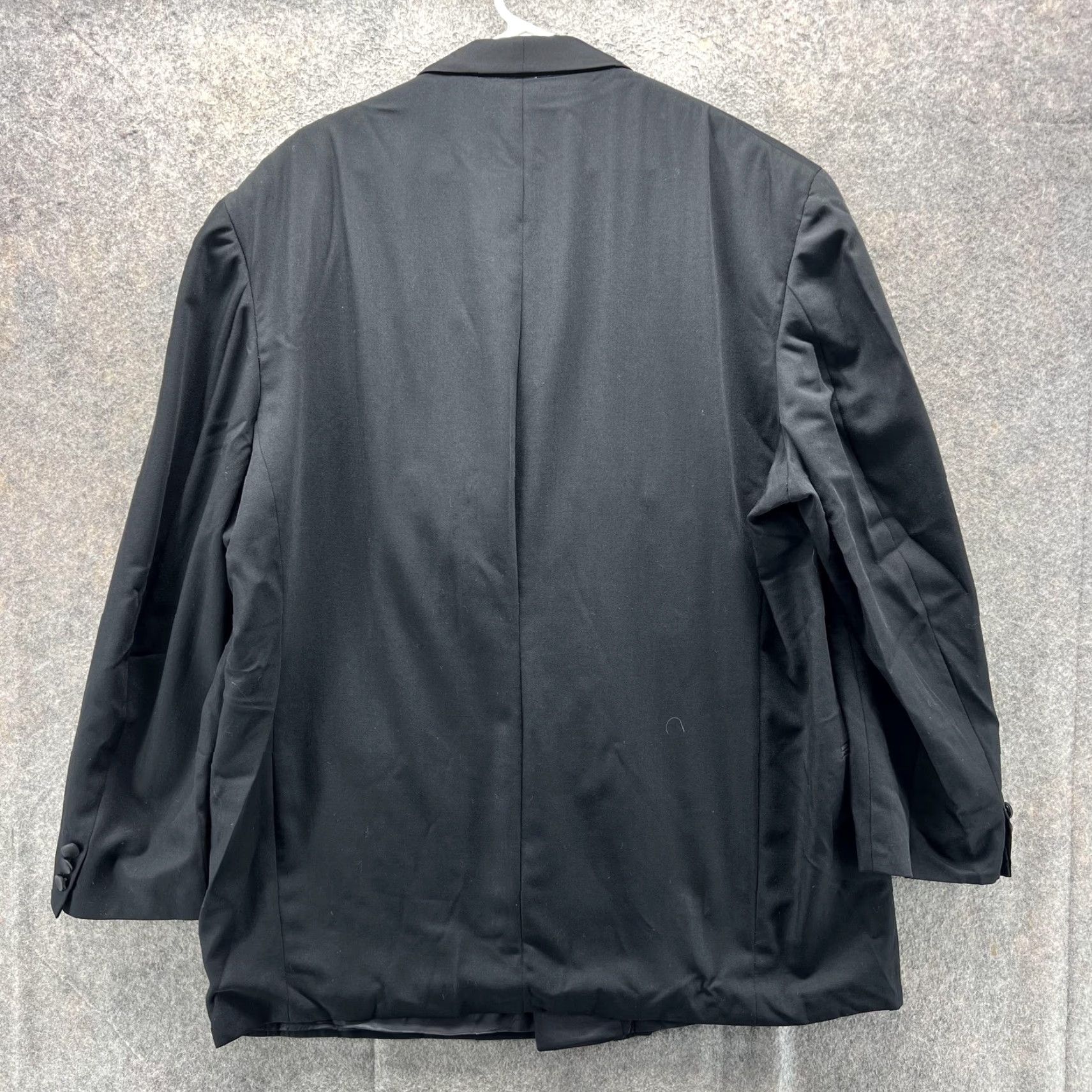 Vintage Jhane Barnes Tuxedo Jacket Mens 48L Black One-Button Shawl Lapel Formal Wedding Jacket Suit Coast? Size 48R - 2 Thumbnail