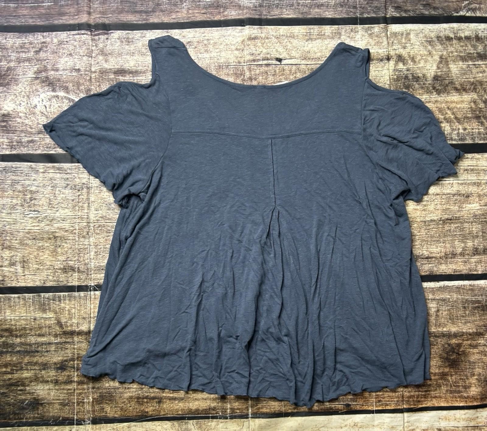 Free People Free People Top Womens Large Linen Blend Cold Shoulders Size L / US 10 / IT 46 - 3 Thumbnail