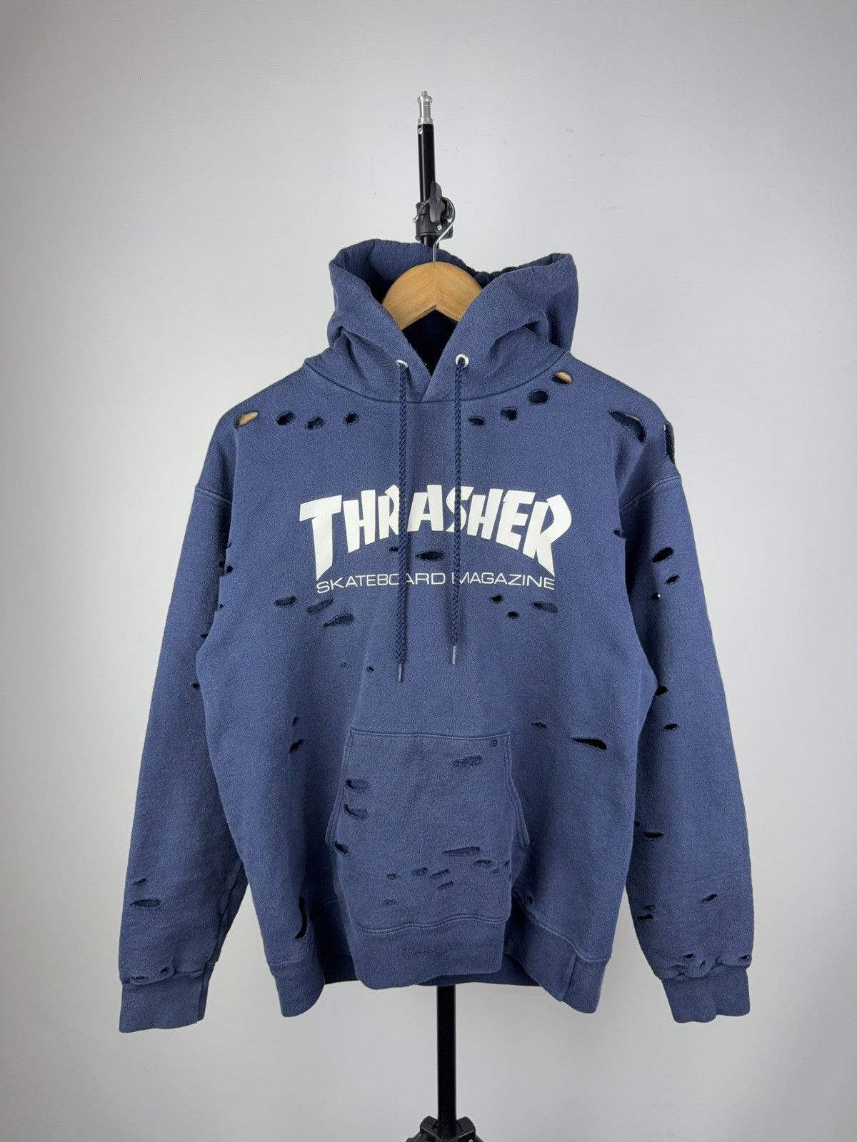 Thrasher 00s Faded Distressed THRASHER SK8 Rap Hoodie Size US S / EU 44-46 / 1 - 1 Thumbnail