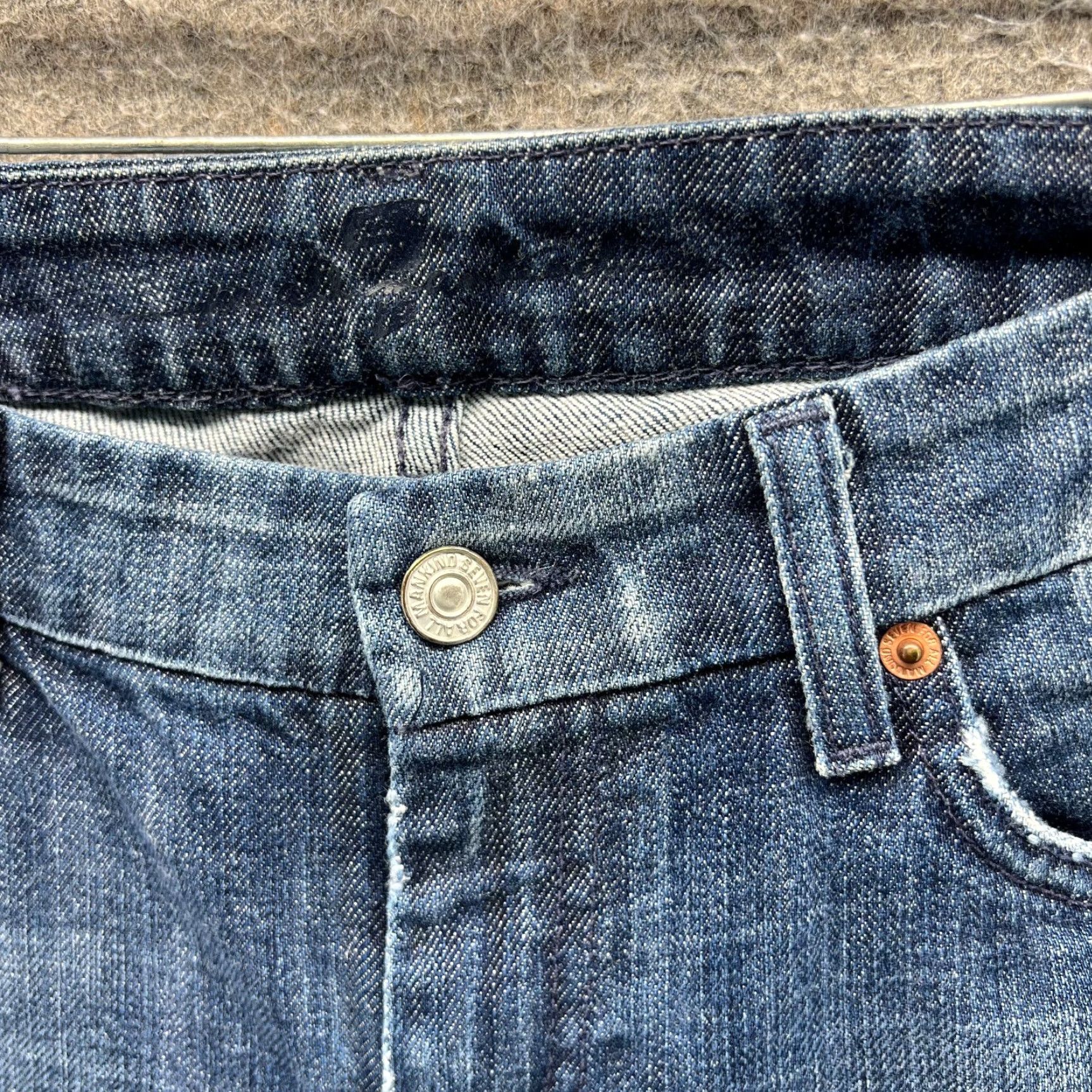 7 For All Mankind 7 For All Mankind Jeans Mens 30 Blue Denim Straight Stone Wash Baggy Regular Rise Mid 30in Inseam 5-Pocket Size US 30 / EU 46 - 5 Thumbnail