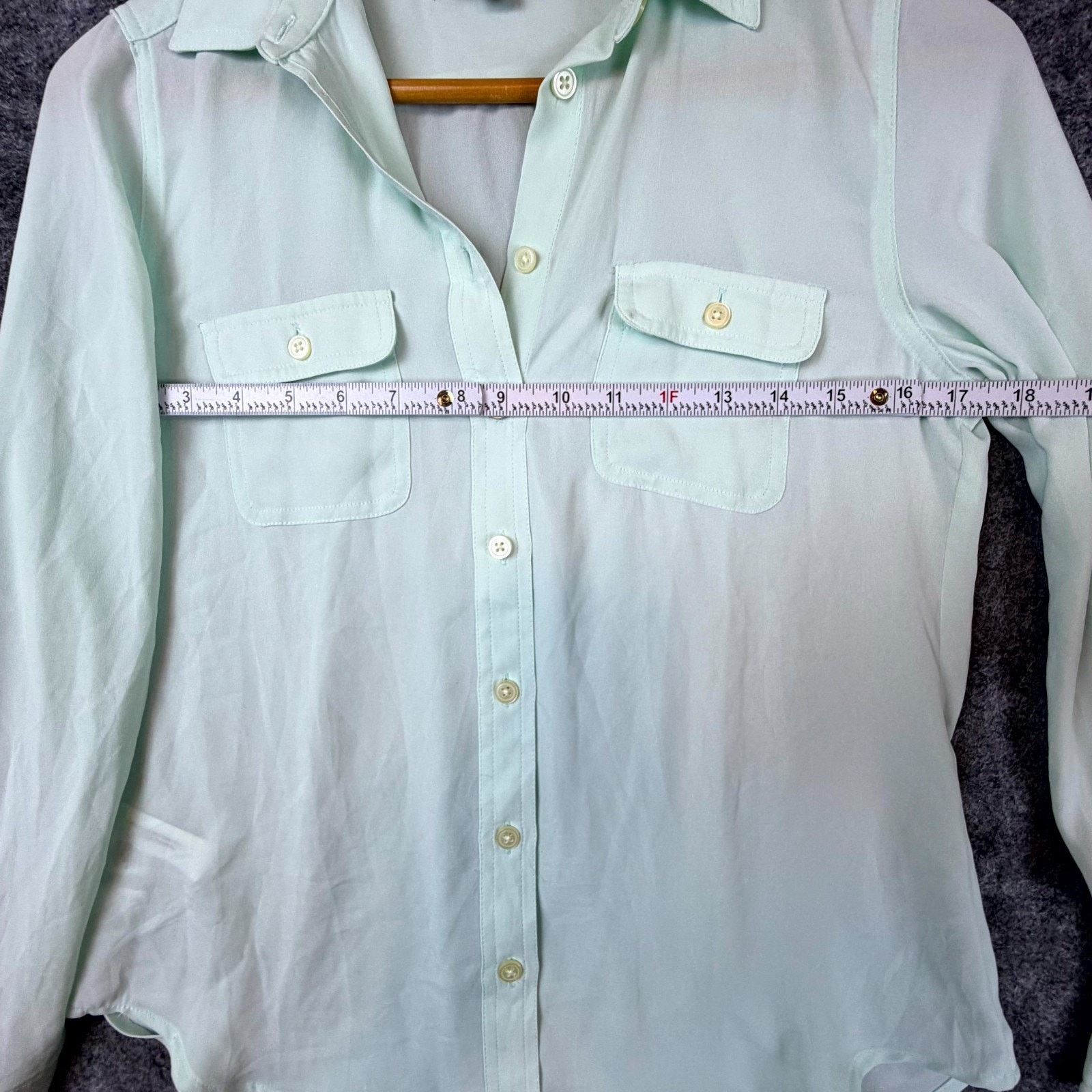 Loft Ann Taylor LOFT Shirt Womens XS P Green Office Siren Chic Size XS / US 0-2 / IT 36-38 - 5 Thumbnail