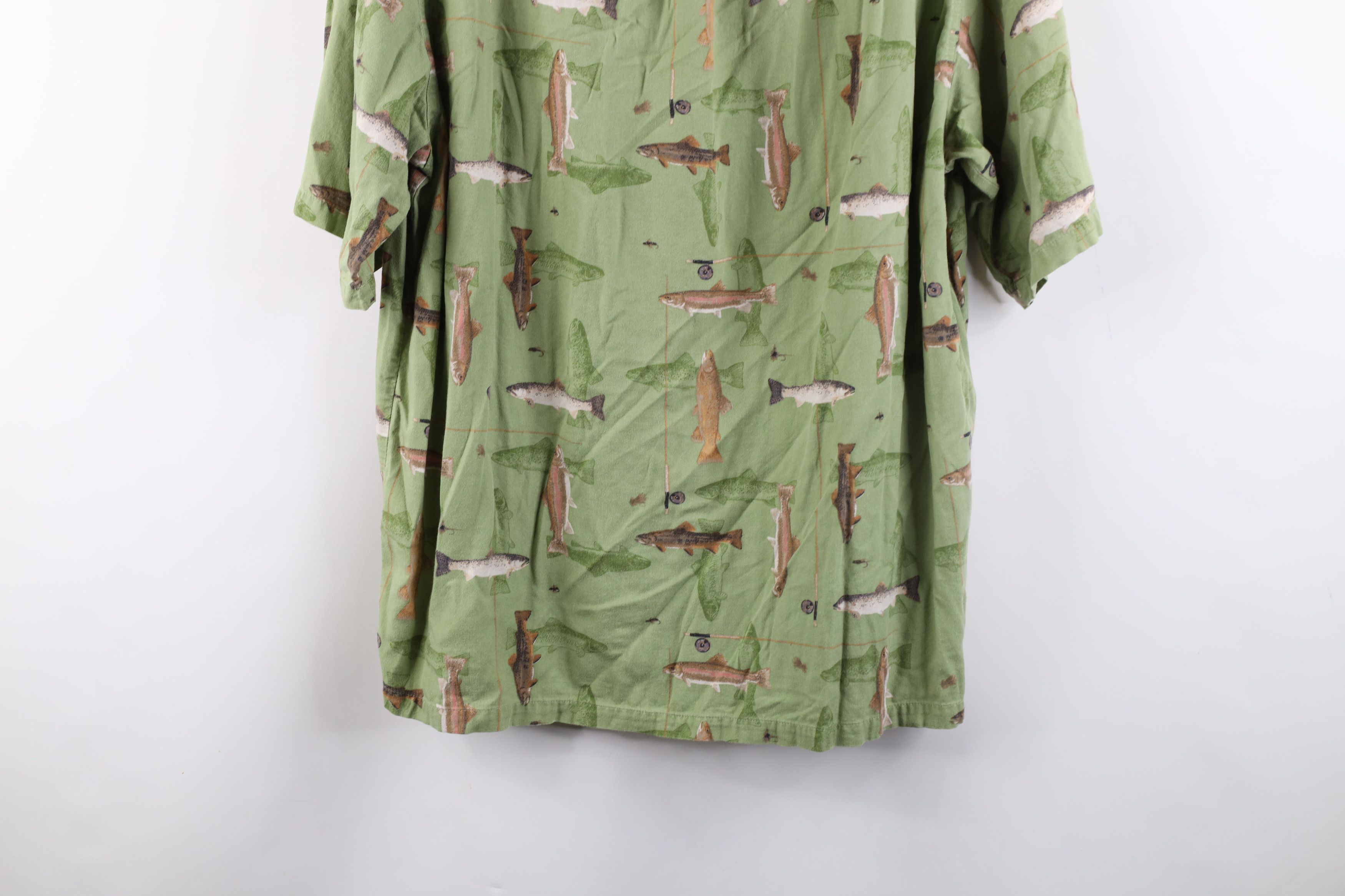 Columbia × Vintage Vintage Columbia Fishing Print Short Sleeve Button Shirt Size US L / EU 52-54 / 3 - 13 Thumbnail