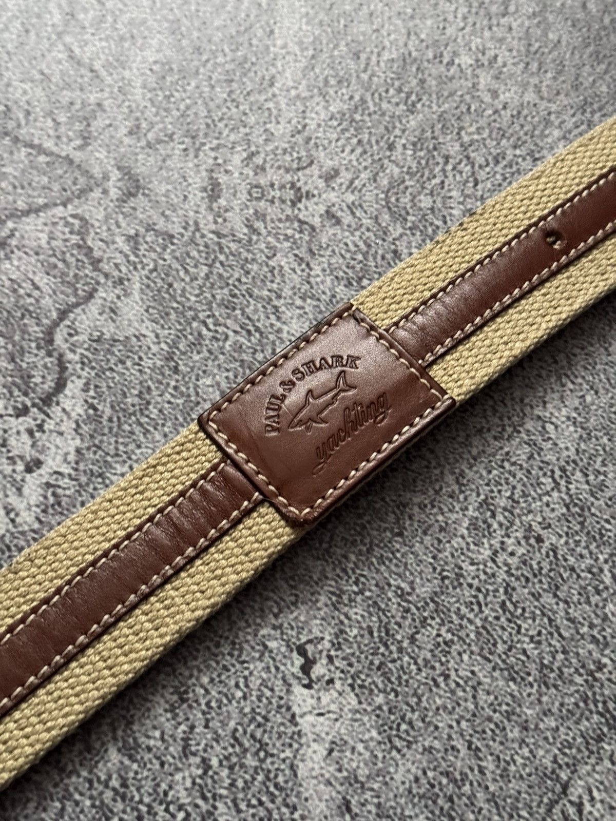 Designer × Paul & Shark × Vintage Paul & Shark 104cm belt casual leather brown / beige Size ONE SIZE - 8 Thumbnail