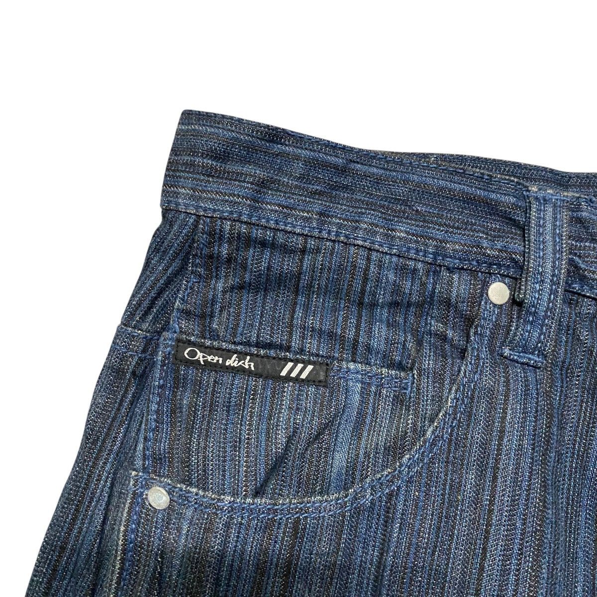 Japanese Brand Japanese Brand OPEN DICH Pinstripe Denim Baggy Jeans Size US 33 - 6 Thumbnail