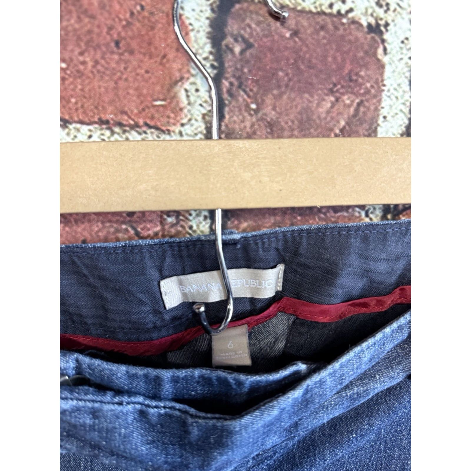 Banana Republic Banana Republic Womens Blue Denim Tapered Pants Size 6 Size 28" / US 6 / IT 42 - 3 Thumbnail