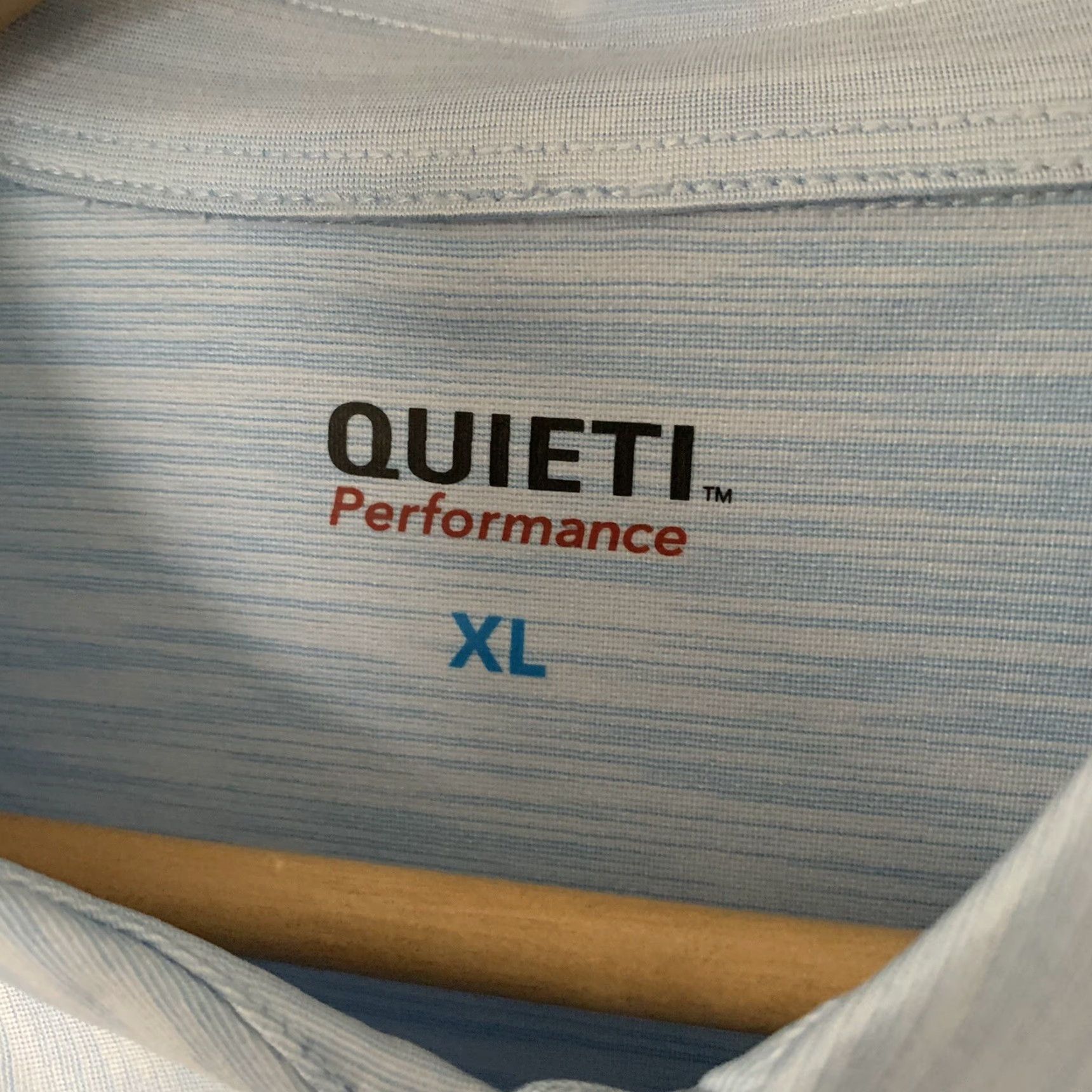 Vintage Quieti Mens XL Polo Shirt Blue Tonal Texture Performance Short-Sleeve Knit Shirt Size US XL / EU 56 / 4 - 4 Thumbnail