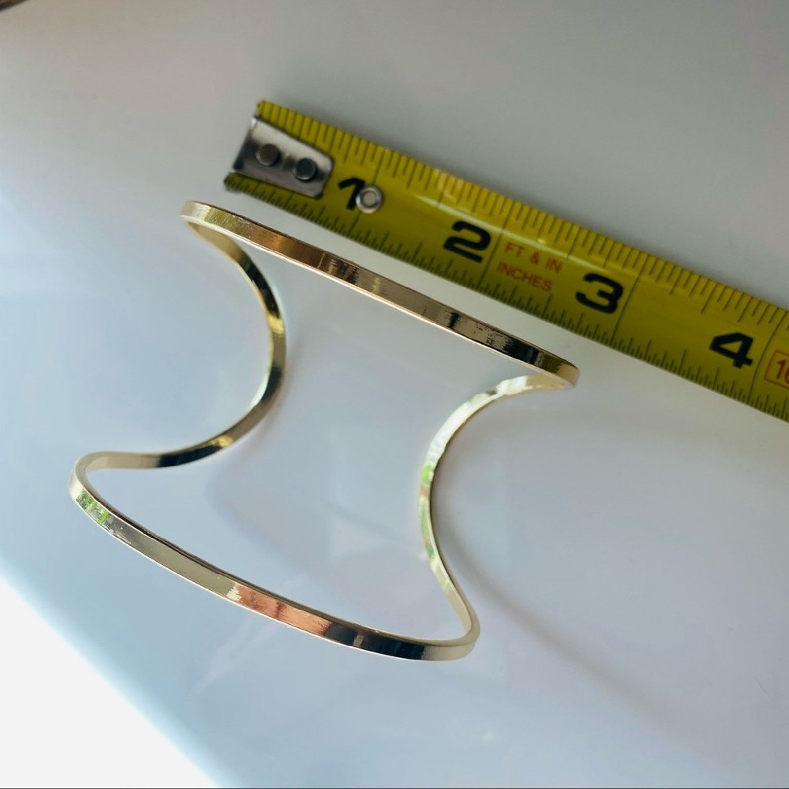Nordstrom NEW NORDSTROM REVOLVE 14kt Gold Open Bangle Bracelet Cuff Size ONE SIZE - 8 Thumbnail
