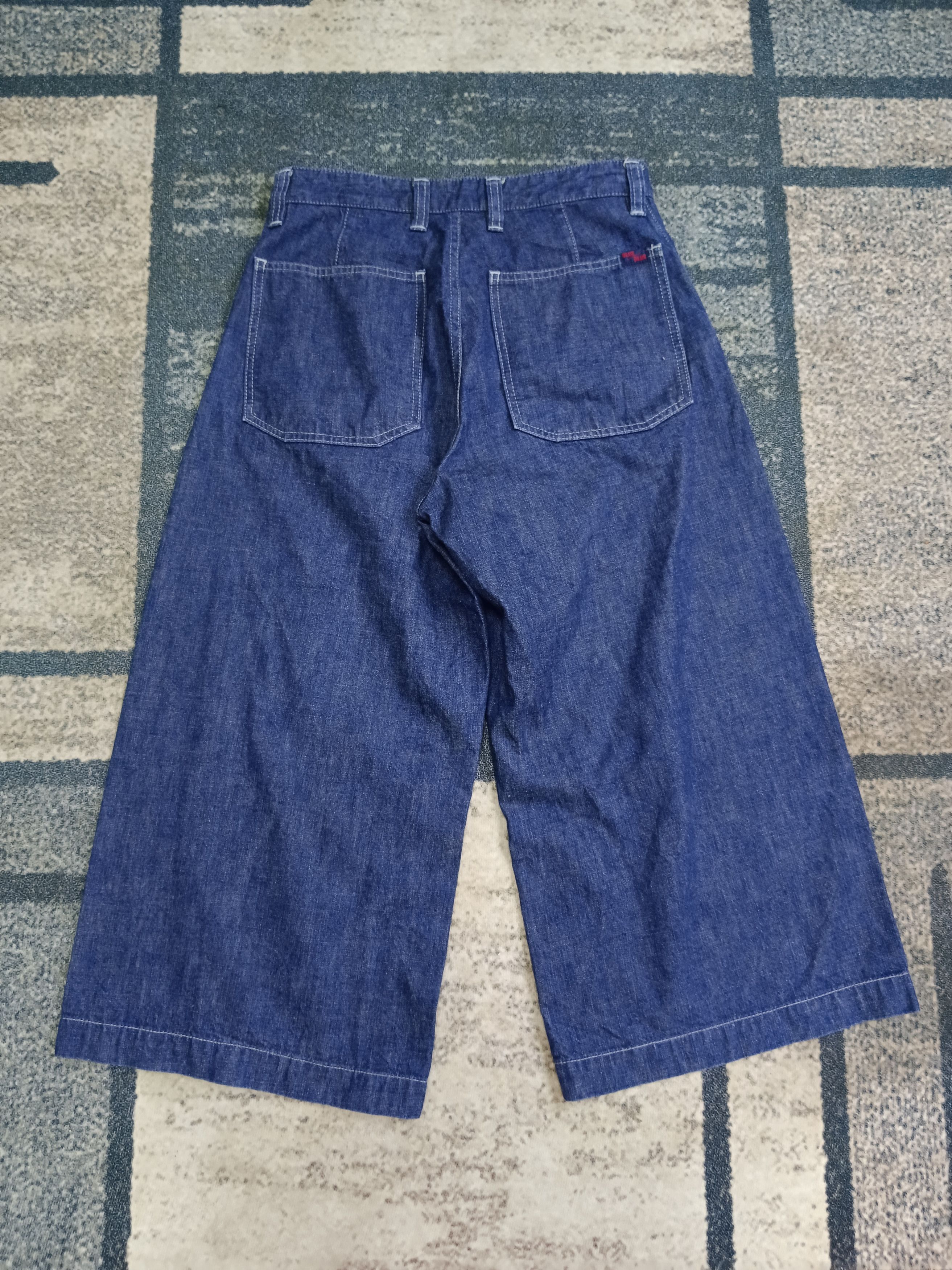 Blue Blue Japan BLUE BLUE BAGGY WIDE LEG CROPPED PANTS Size US 27 - 2 Thumbnail