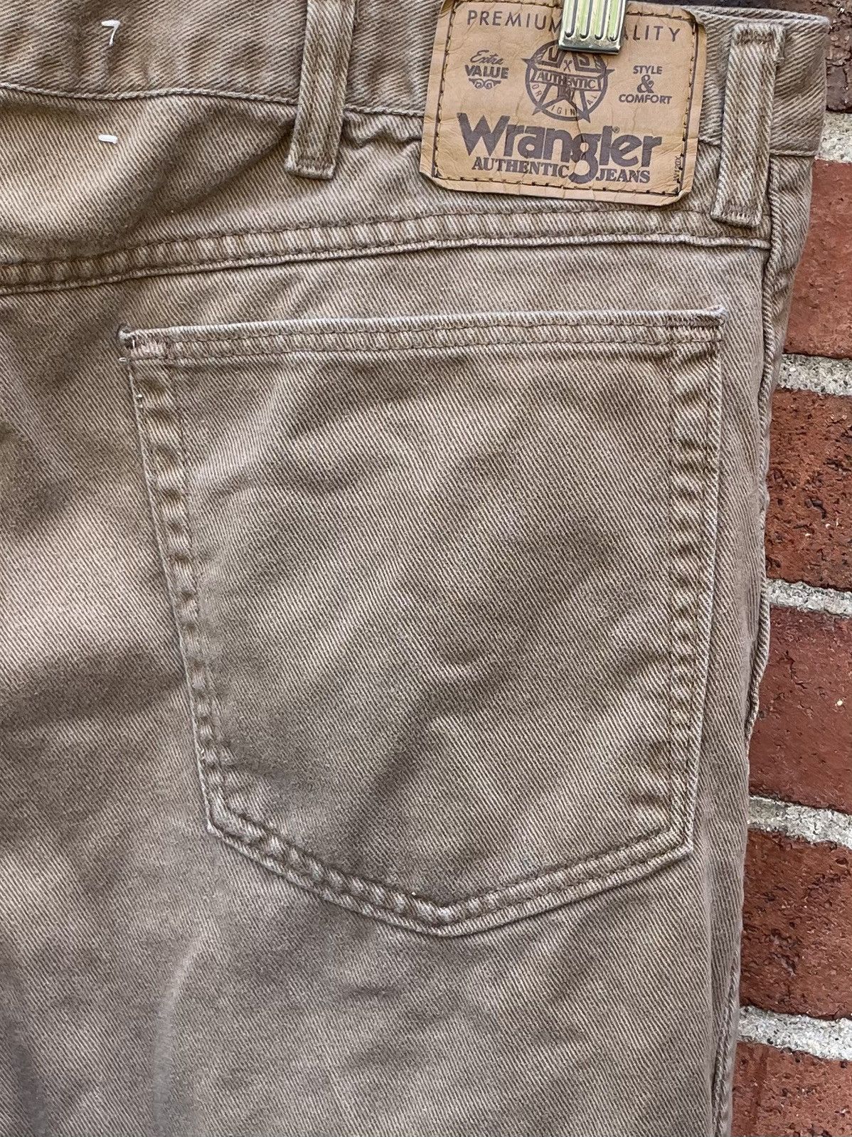 Wrangler Vintage 90s Wrangler Denim Tan Straight Leg Size US 36 / EU 52 - 5 Thumbnail