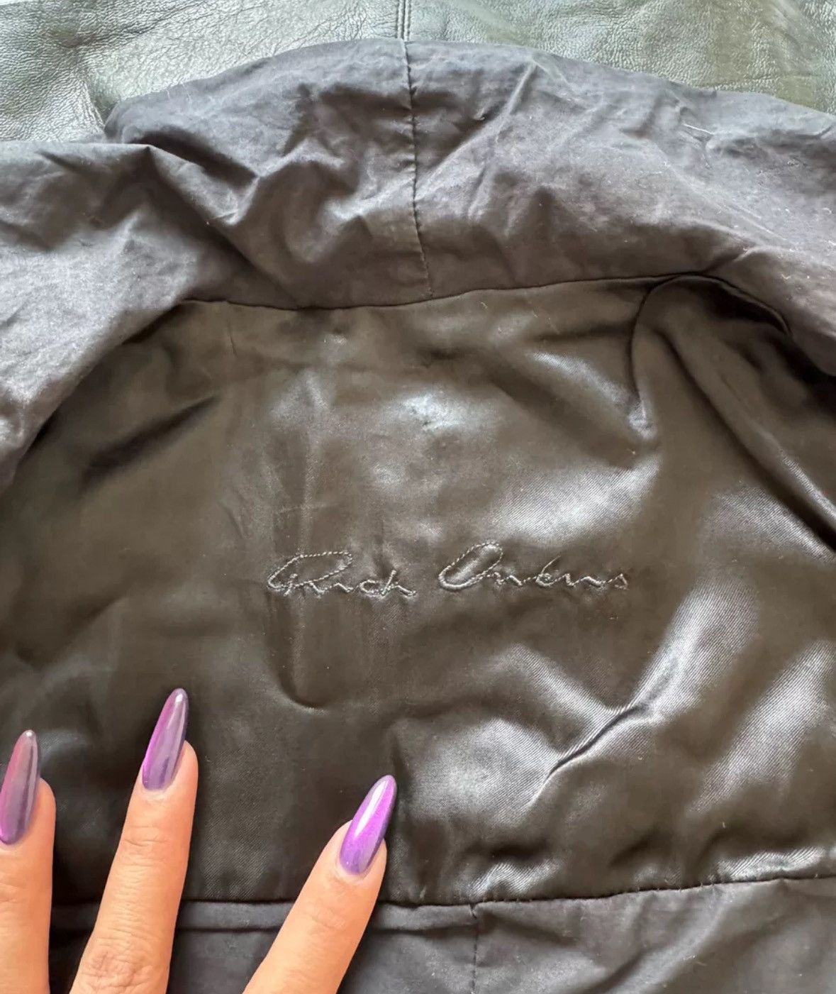 Rick Owens Rick Owens Sheepskin Motorcycle Dark Leather Jacket Size US S / EU 44-46 / 1 - 5 Thumbnail