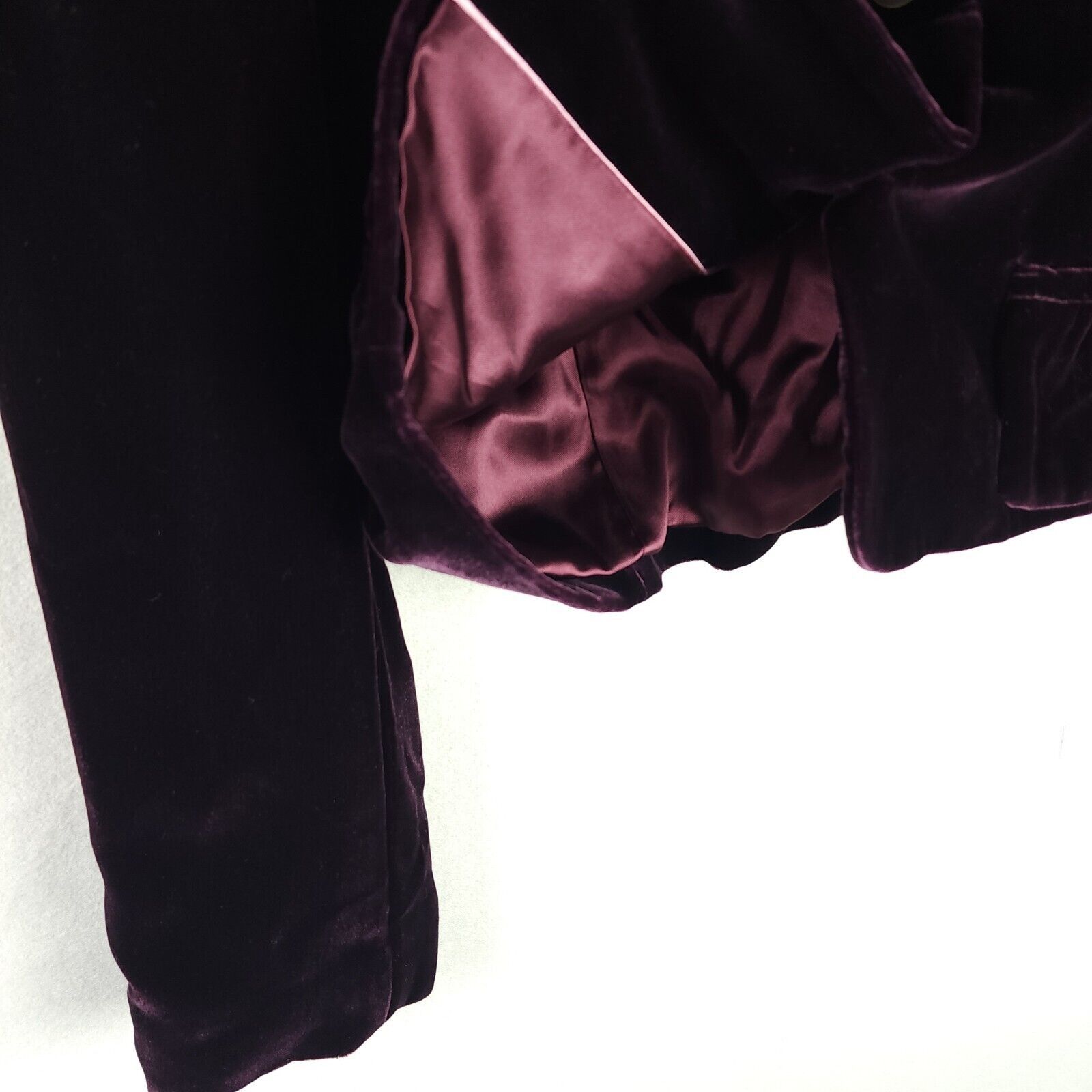 Vintage Caslon Red Velvet Long Sleeve Blazer Jacket Size 8P Rayon Size M / US 6-8 / IT 42-44 - 7 Thumbnail