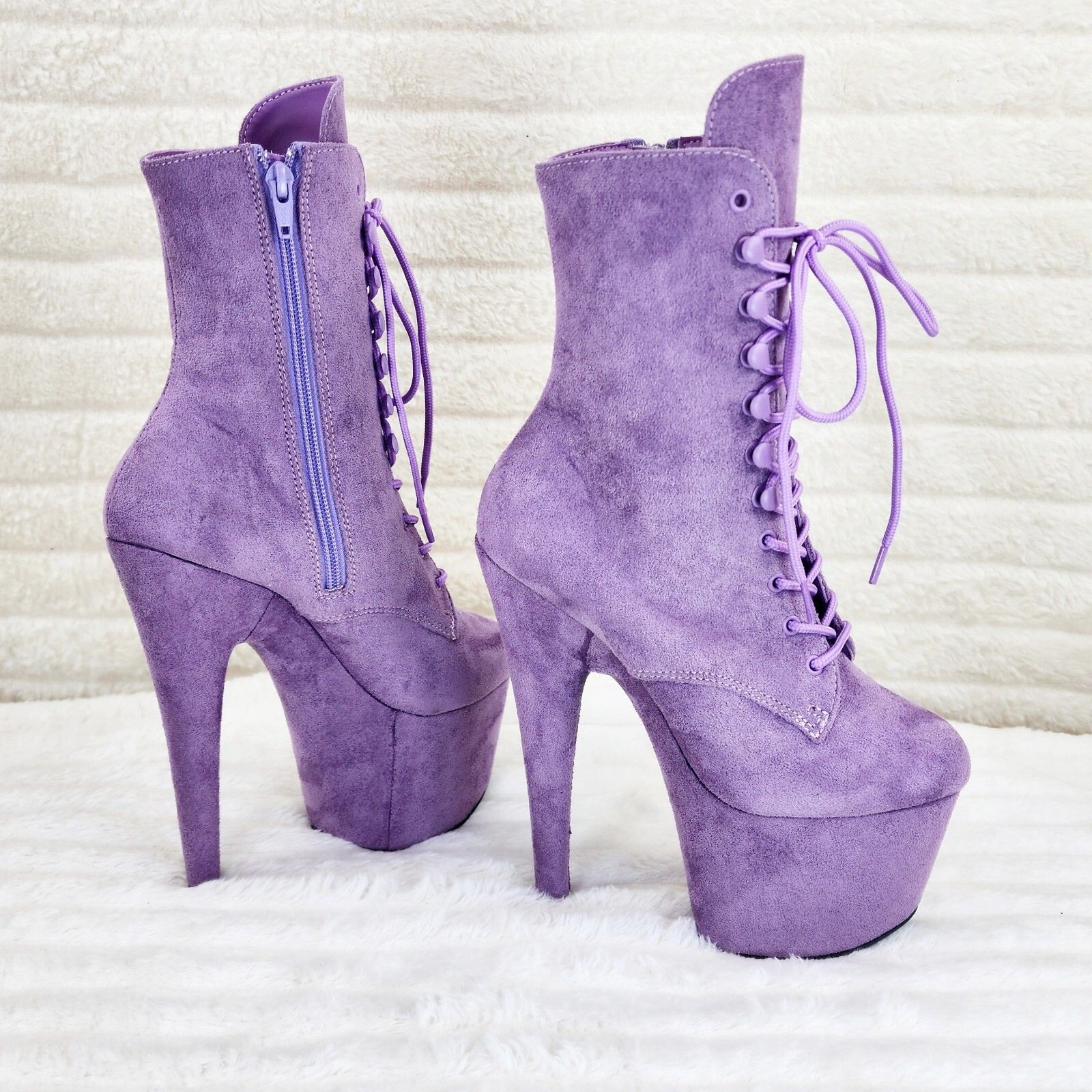 Other Adore 1020FS Lavender Lilac Purple Faux Suede 7" Heel Platf Size US 7 / IT 37 - 4 Thumbnail