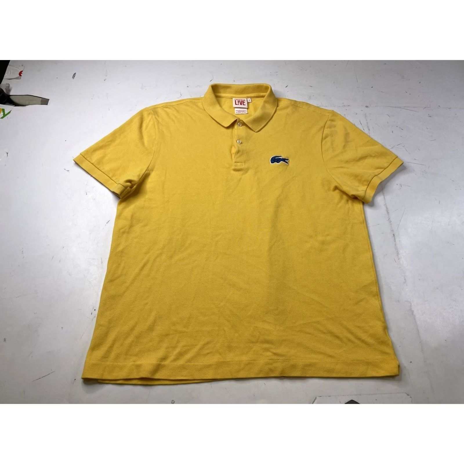 Lacoste Lacoste Live Polo Shirt Yellow Rugby Blue Alligator France Cotton XL Size US XL / EU 56 / 4 - 2 Thumbnail