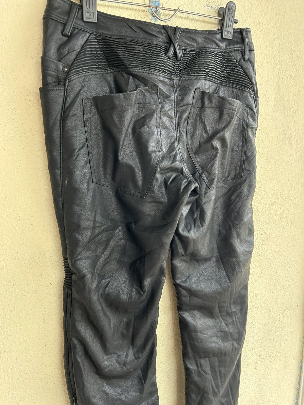 Leather Field Core PU Leather Fleece Lining Biker Pant Size US 32 / EU 48 - 7 Thumbnail