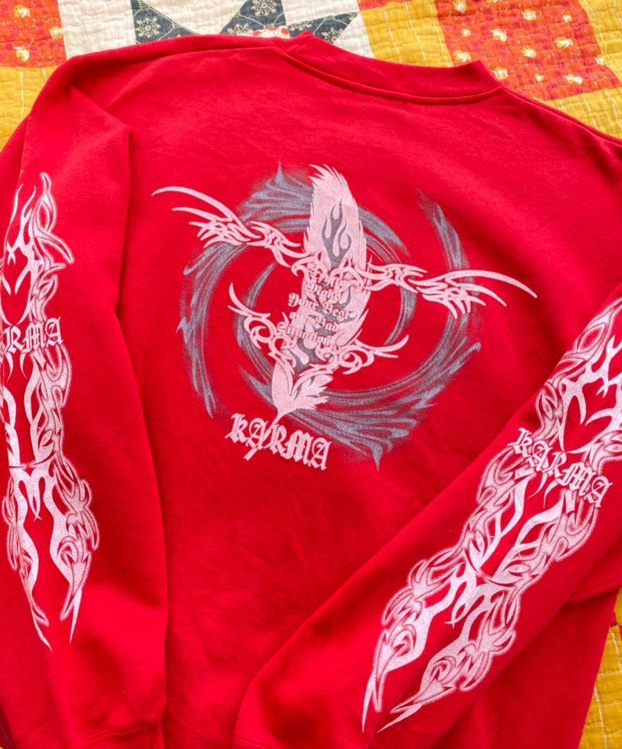 Vintage Vintage 90s Karma Sweatshirt Size US L / EU 52-54 / 3 - 3 Thumbnail