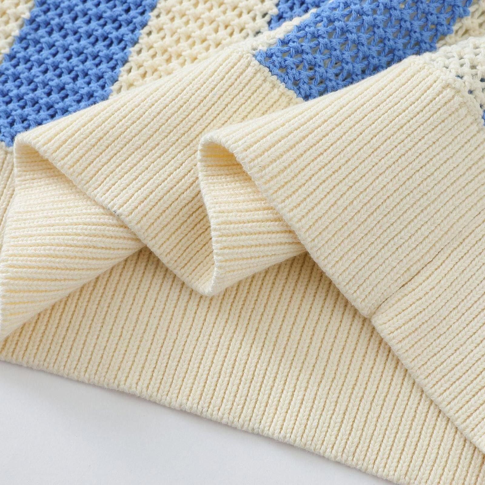 Other Blue and Cream Striped Knit Polo Sweater Size US M / EU 48-50 / 2 - 3 Thumbnail