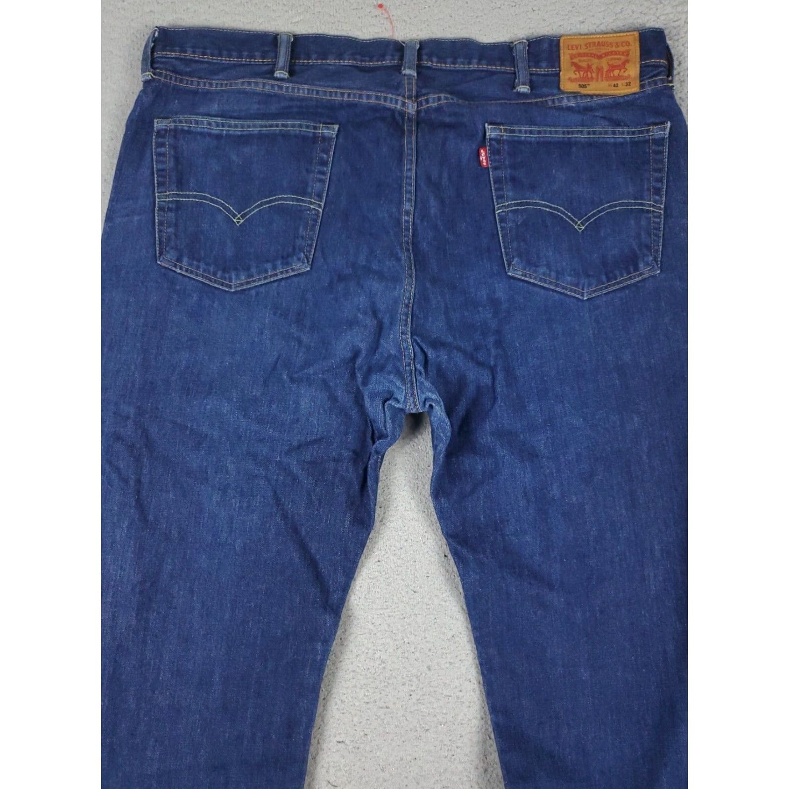 Levi's Levis Mens 505 Straight Leg Jeans 42x32 Blue Extra Large Casual Denim Pants Size US 42 / EU 58 - 7 Thumbnail