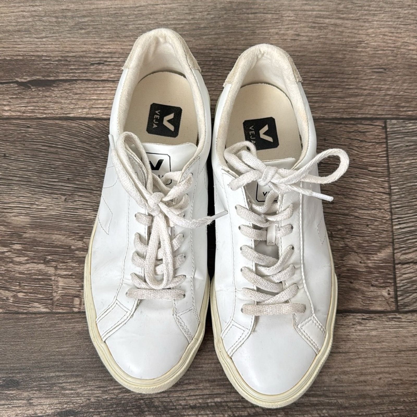 Veja Veja 8 Esplar Leather Logo Sneakers in White Size US 8 / IT 38 - 6 Thumbnail