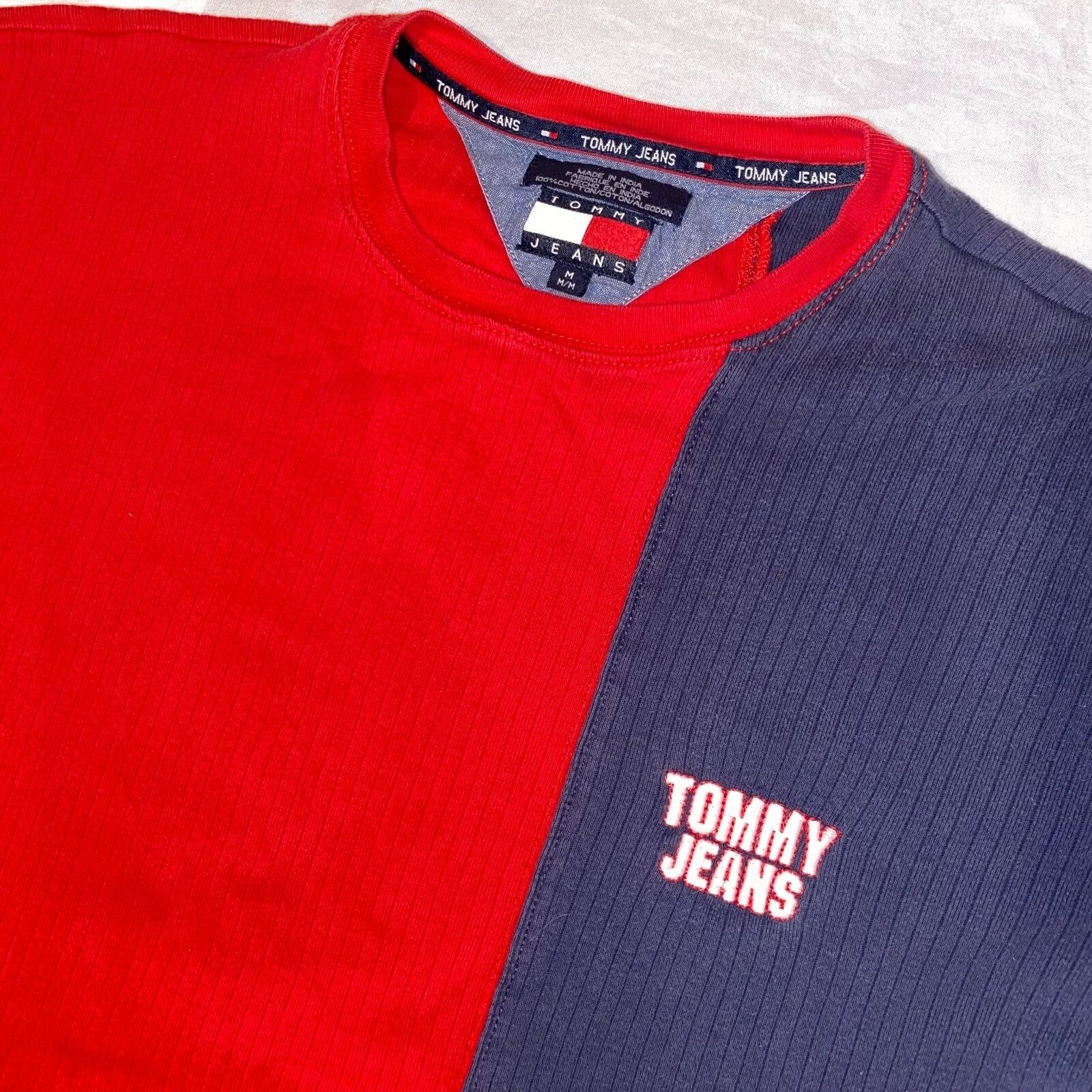 Tommy Hilfiger Vintage Tommy Hilfiger Tommy Jeans Red White & Blue Cut & Se Size US M / EU 48-50 / 2 - 2 Thumbnail