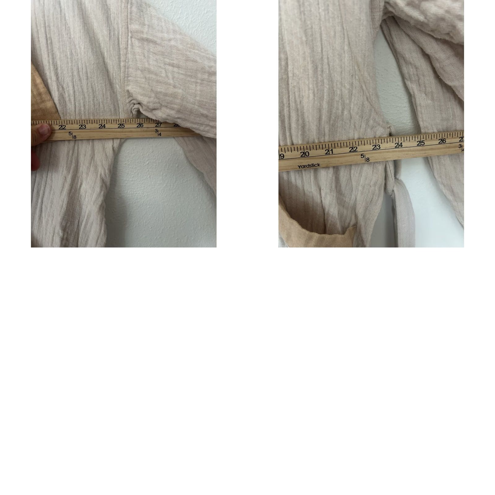 Harrods DANIEL HANSON Robe Unisex Adults XL Beige 100% Cotton Muslin Lace Belted Tie long Sleeve Size ONE SIZE - 10 Thumbnail