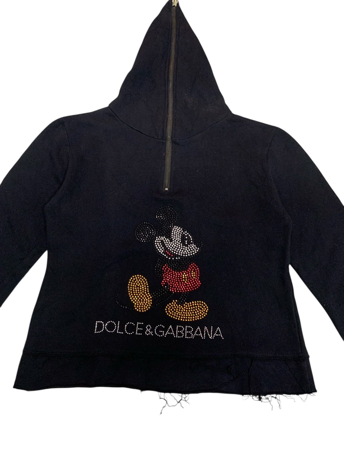 Designer × Dolce & Gabbana Dolce & Gabbana X Mickey Mouse Hoodie Crop Tops Sweatshirt Size S / US 4 / IT 40 - 2 Thumbnail