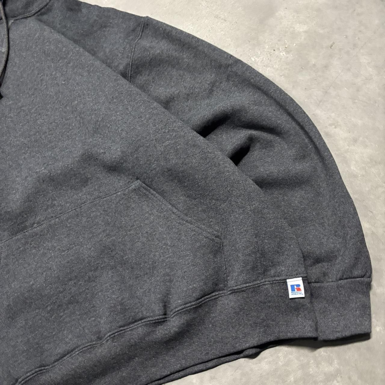 Russell Athletic × Vintage Crazy Vintage Y2K/2000s Grey Blank Russell Streetwear Essential Hoodie! Size US XL / EU 56 / 4 - 4 Thumbnail