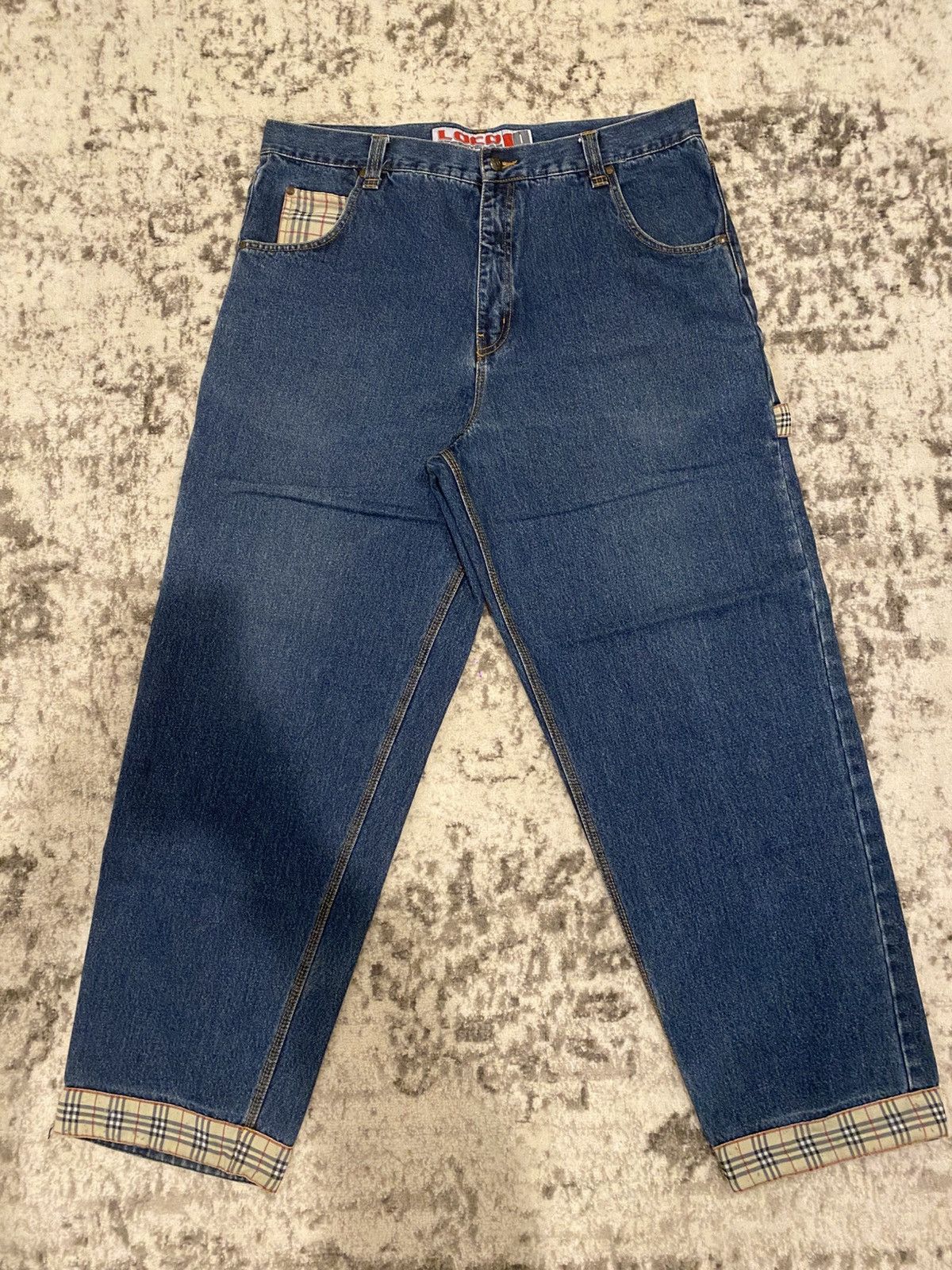 Japanese Brand Loco street gear burr berry print baggy jeans Size US 42 / EU 58 - 2 Thumbnail