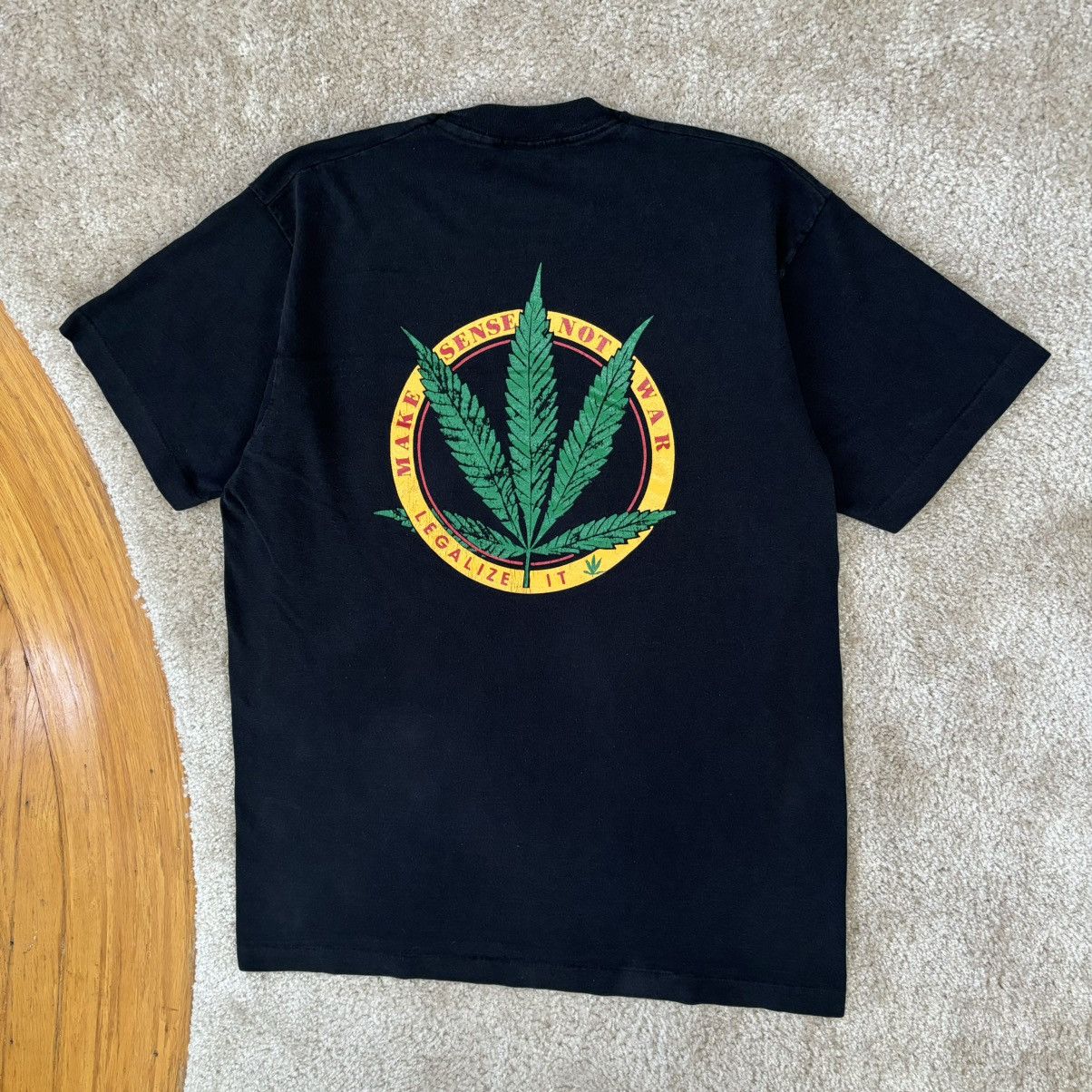 Vintage Vintage 1990s Marijuana Weed Funny T-Shirt Large Size US L / EU 52-54 / 3 - 6 Thumbnail